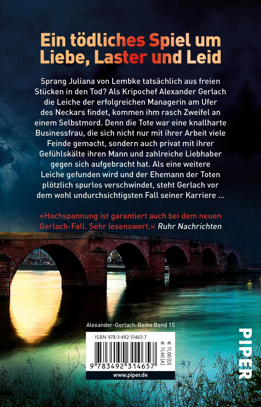 Buchrückseite von 'Wen der Tod betrügt' mit Klappentext - Taschenbuch