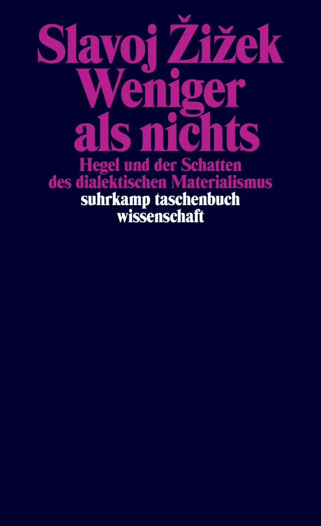 Buchcover von 'Weniger als nichts' - Taschenbuch von Slavoj Žižek