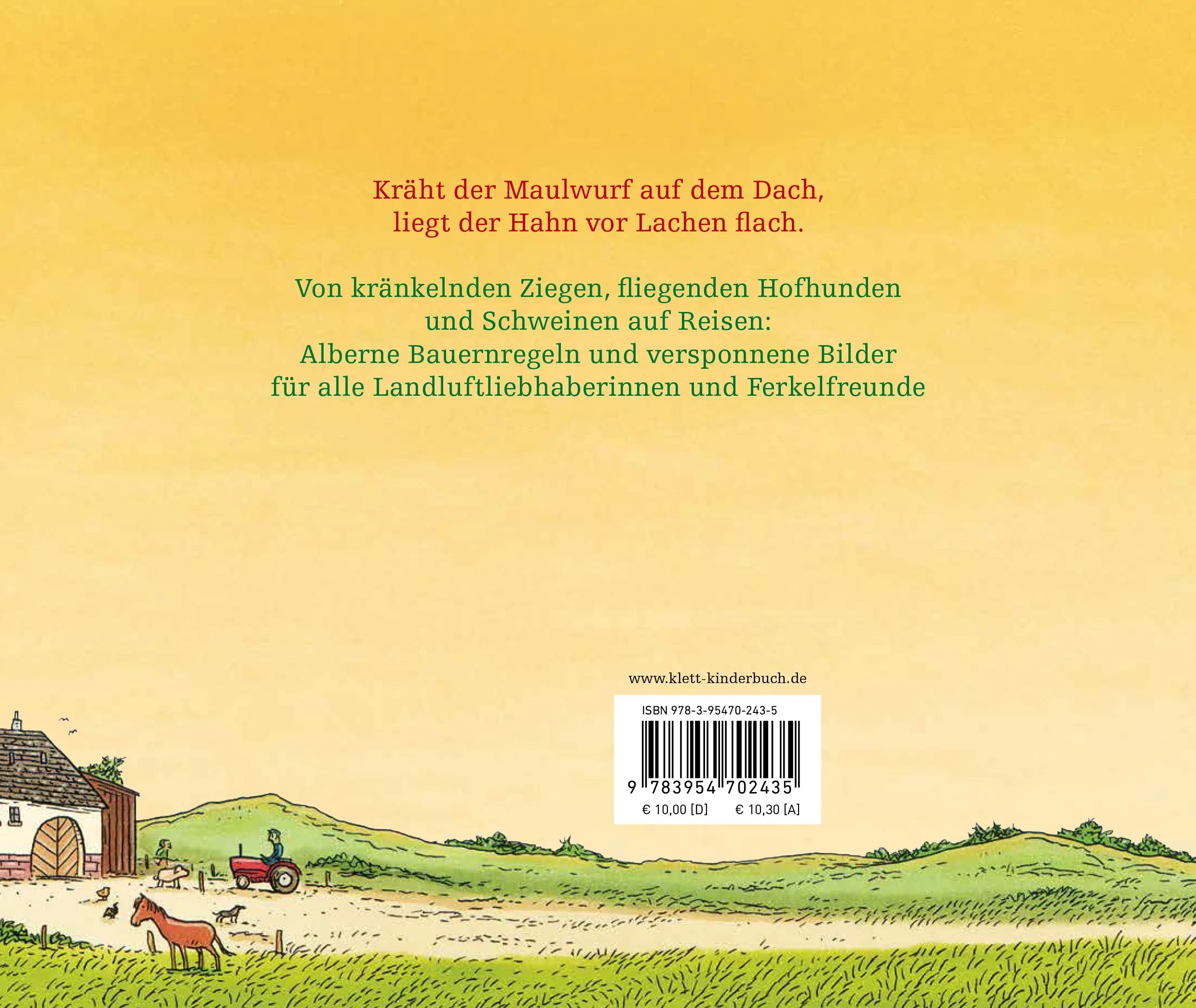 Buchrückseite von 'Wenn die Kuh am Himmel schwirrt' mit Klappentext - Gebundene Ausgabe
