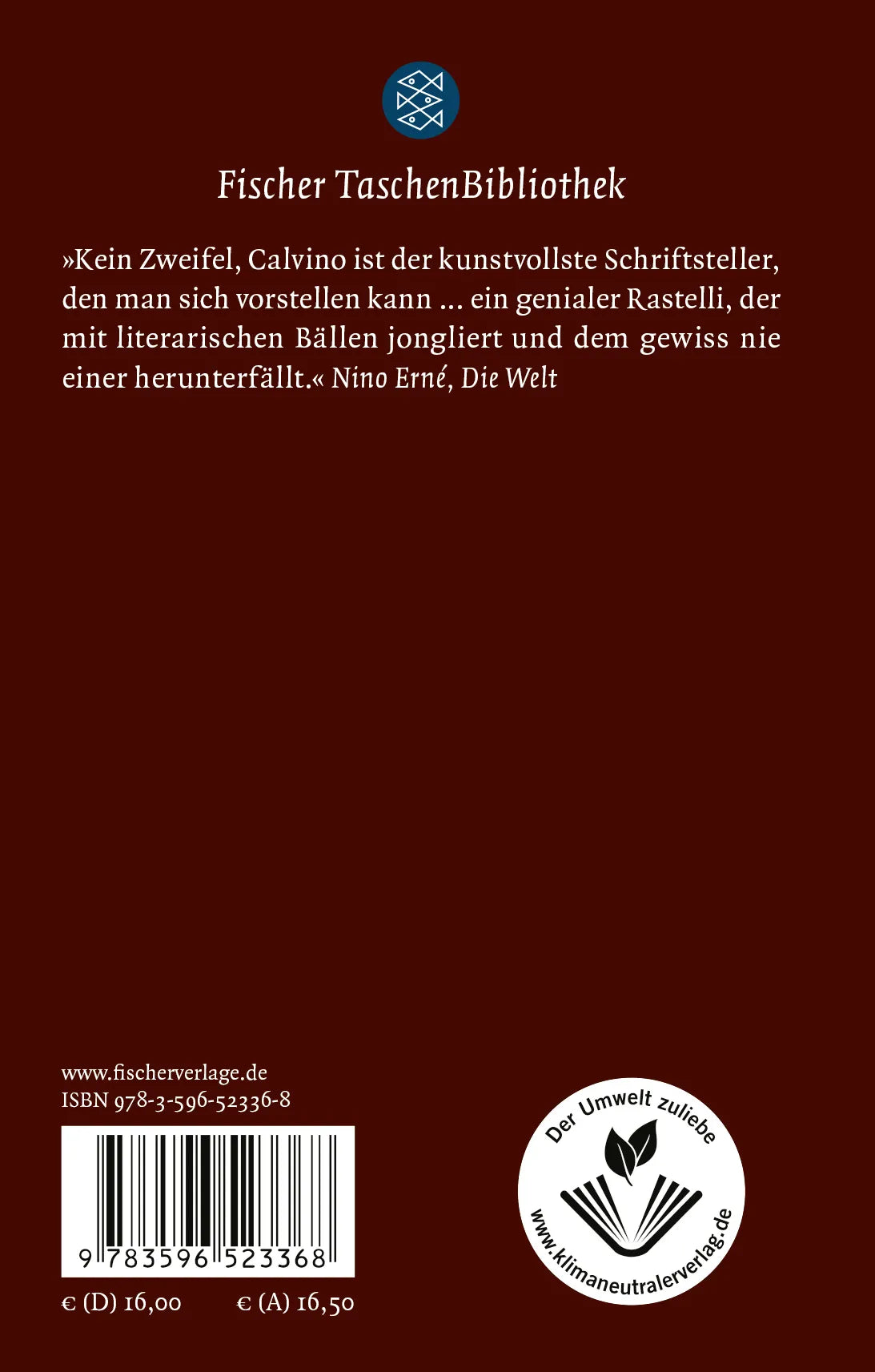 Buchrückseite von 'Wenn ein Reisender in einer Winternacht' mit Klappentext - Gebundene Ausgabe