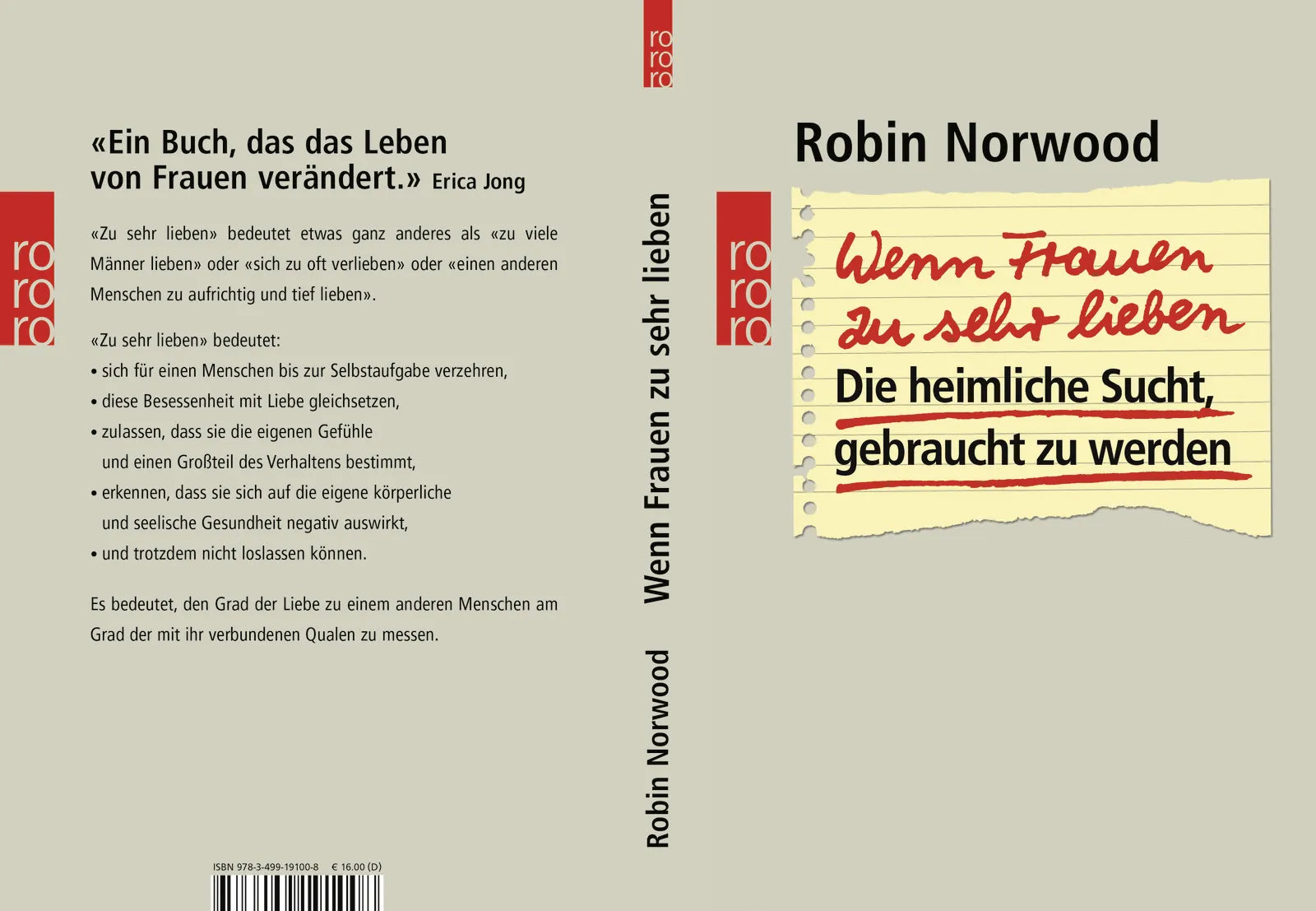 Buchrückseite von 'Wenn Frauen zu sehr lieben' mit Klappentext - Taschenbuch
