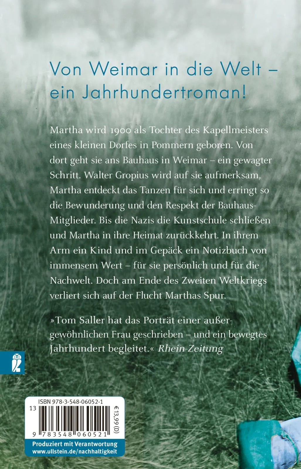 Buchrückseite von 'Wenn Martha tanzt' mit Klappentext - Taschenbuch