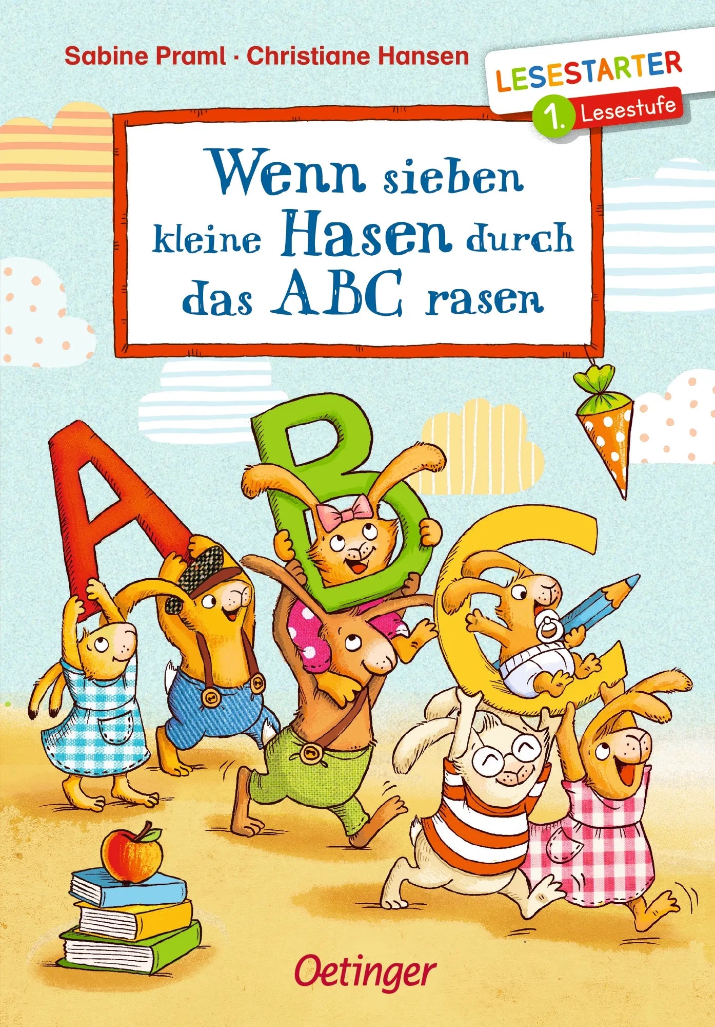 Buchcover von 'Wenn sieben kleine Hasen durch das ABC rasen' - Gebundene Ausgabe von Sabine Praml