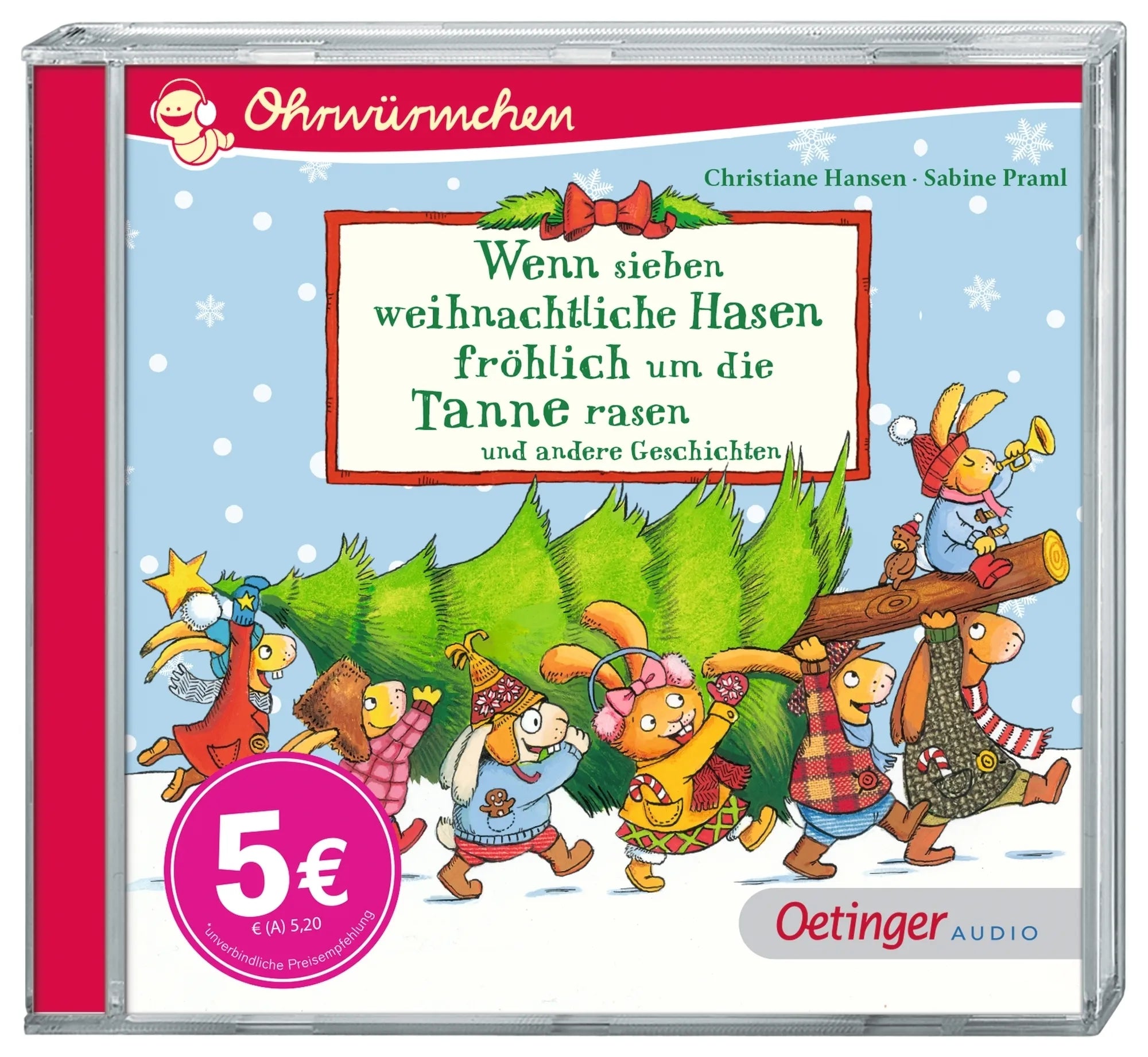 Detailansicht: Wenn sieben weihnachtliche Hasen fröhlich um die Tanne rasen und andere Geschichten (Hörbuch CD)