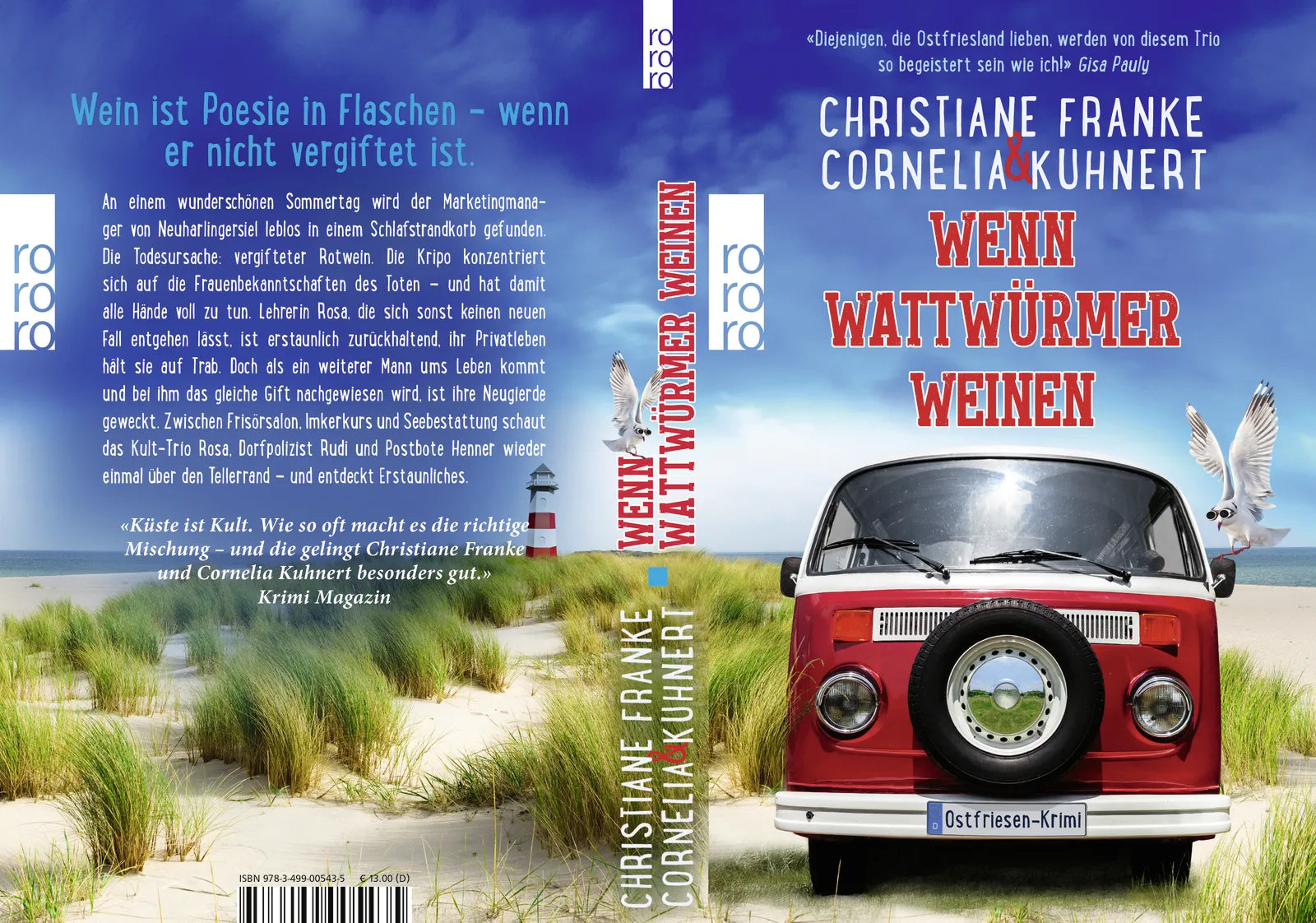 Buchrückseite von 'Wenn Wattwürmer weinen' mit Klappentext - Taschenbuch