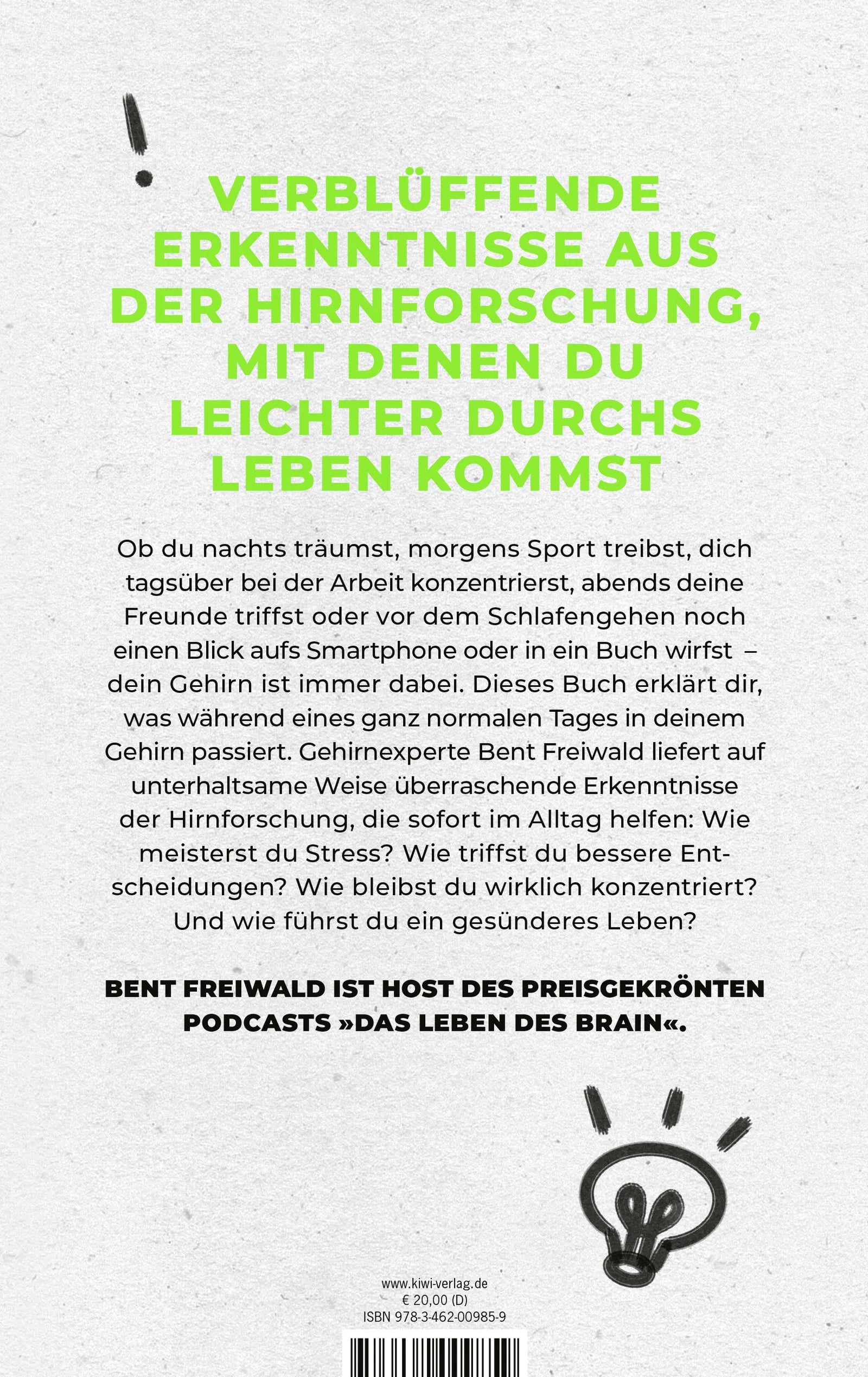 Buchrückseite von 'Wer denkt, ist klar im Vorteil' mit Klappentext - Paperback
