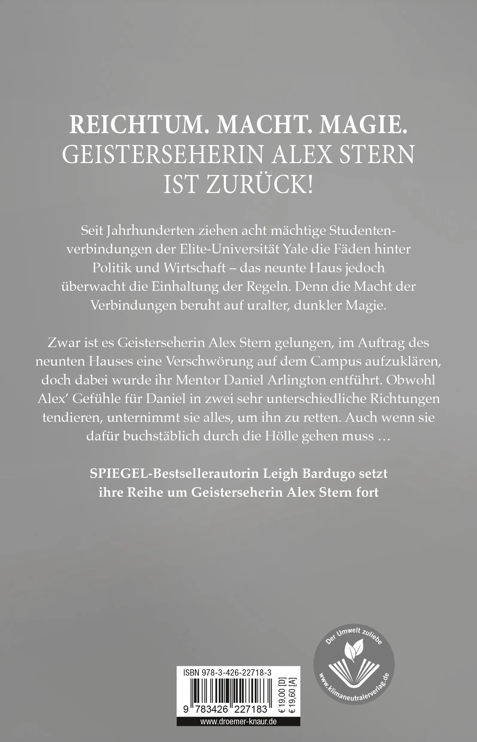 Buchrückseite von 'Wer die Hölle kennt' mit Klappentext - Paperback