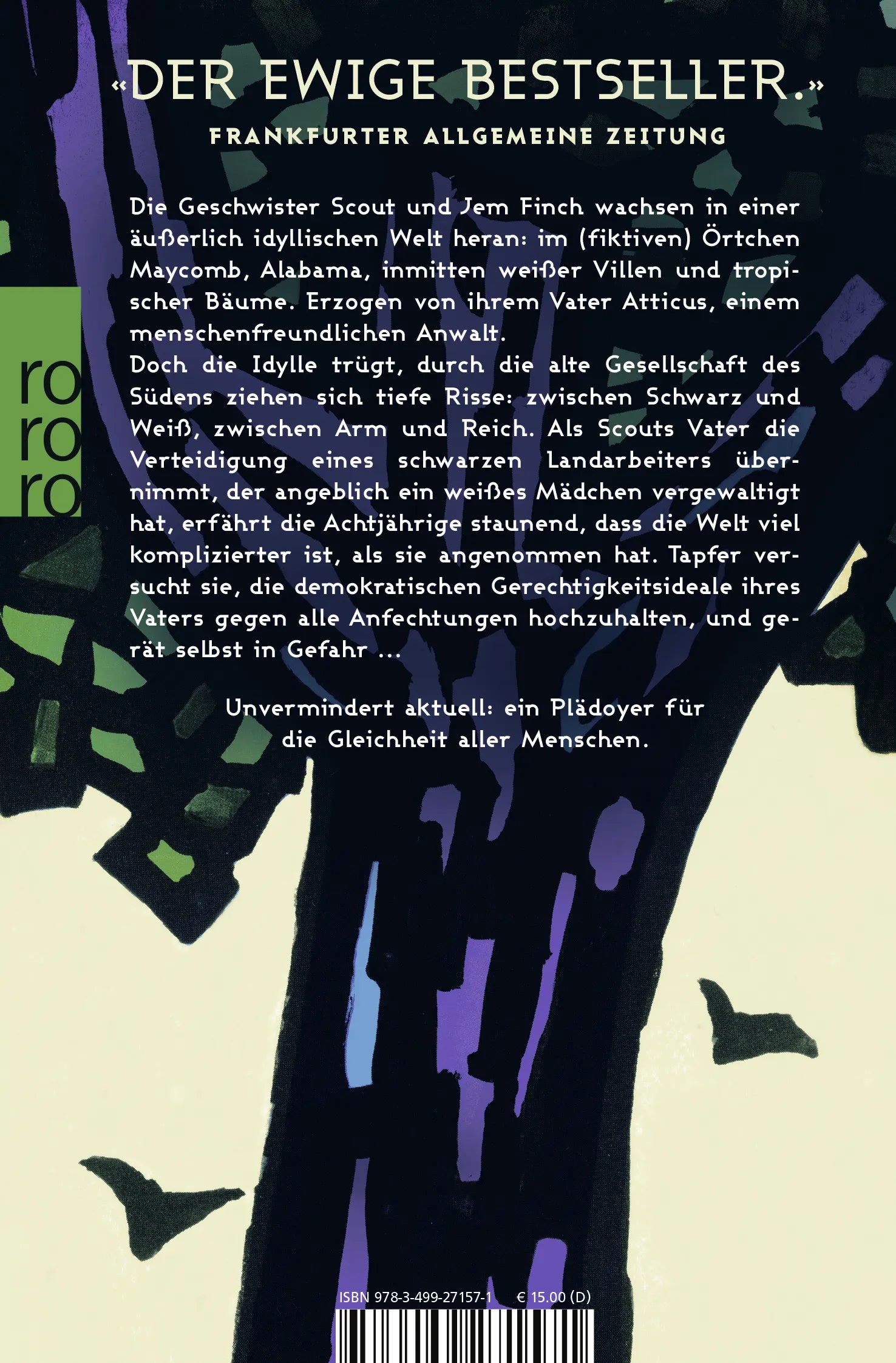 Buchrückseite von 'Wer die Nachtigall stört ...' mit Klappentext - Taschenbuch