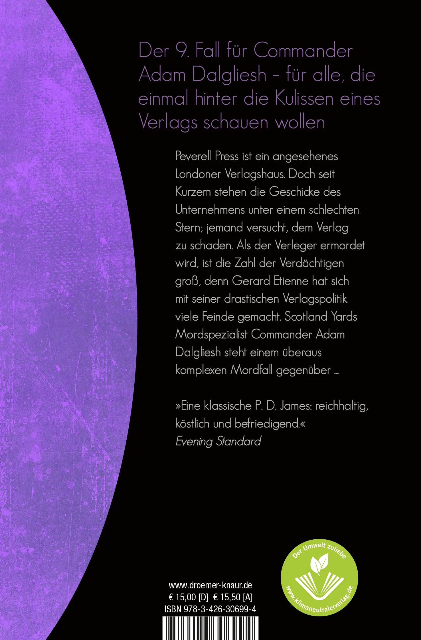 Buchrückseite von 'Wer sein Haus auf Sünden baut' mit Klappentext - Taschenbuch