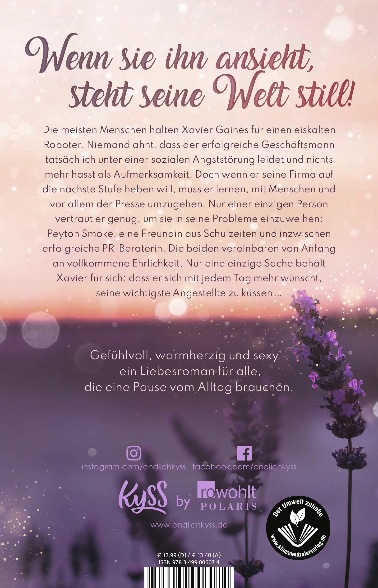 Buchrückseite von 'When you look at me' mit Klappentext - Paperback