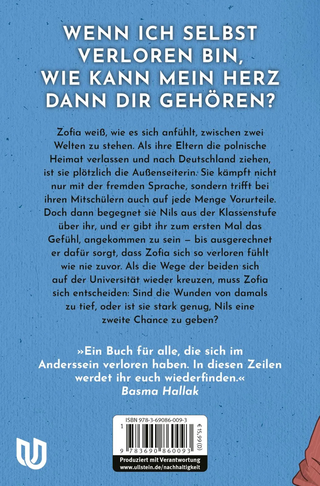 Buchrückseite von 'Where We Belong' mit Klappentext - Paperback