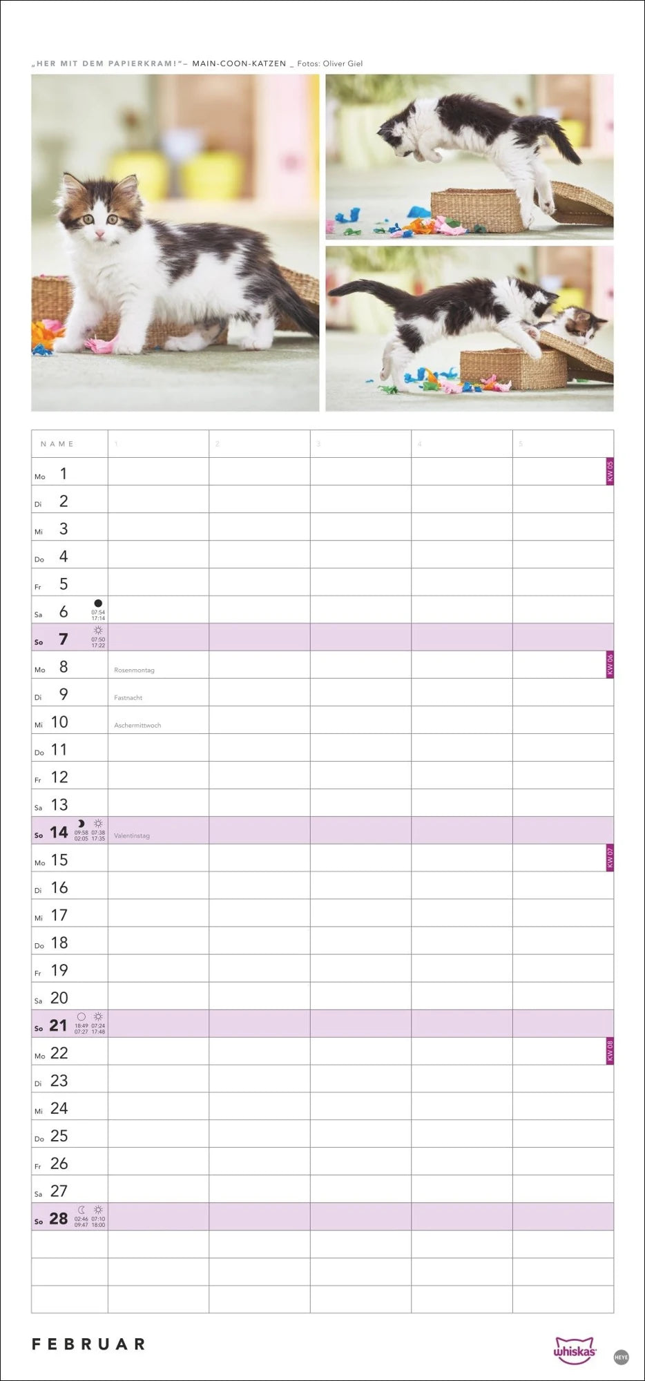 Whiskas Familienplaner 2027 – Ansicht
