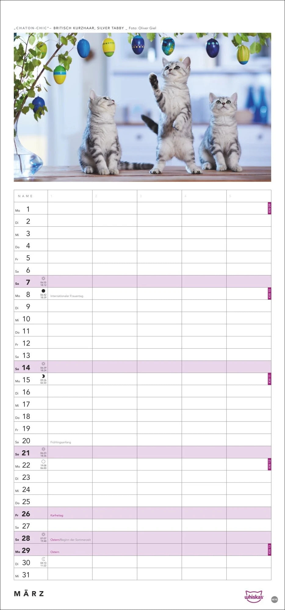 Whiskas Familienplaner 2027 – Ansicht