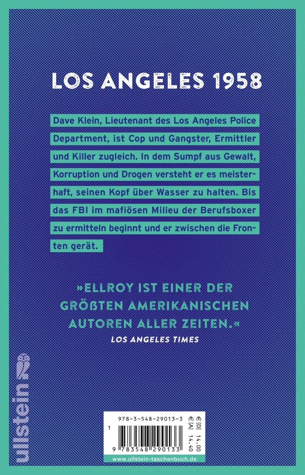Buchrückseite von 'White Jazz' mit Klappentext - Taschenbuch