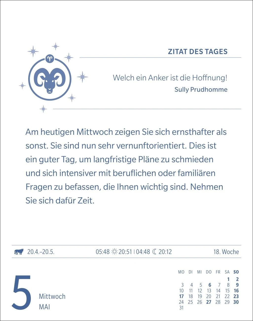 Widder Sternzeichenkalender 2027 - Tagesabreißkalender - Ihr Horoskop für jeden Tag – Ansicht