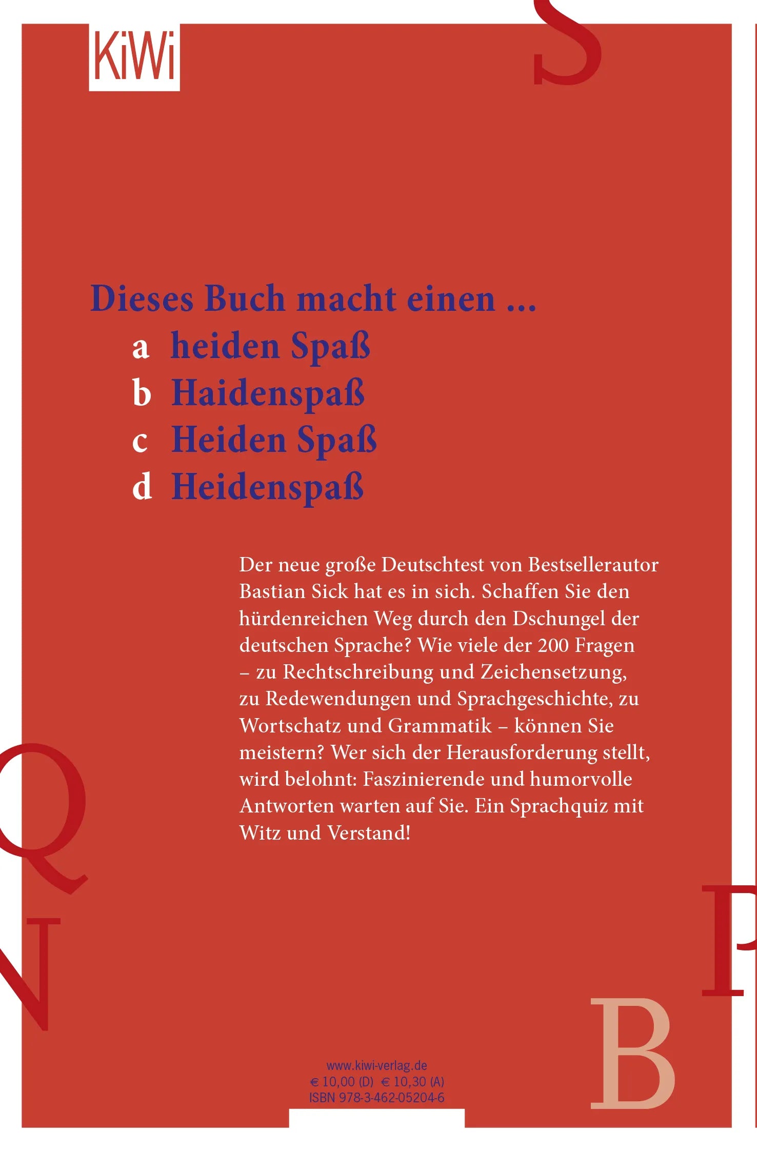 Buchrückseite von 'Wie gut ist Ihr Deutsch? 2' mit Klappentext - Taschenbuch