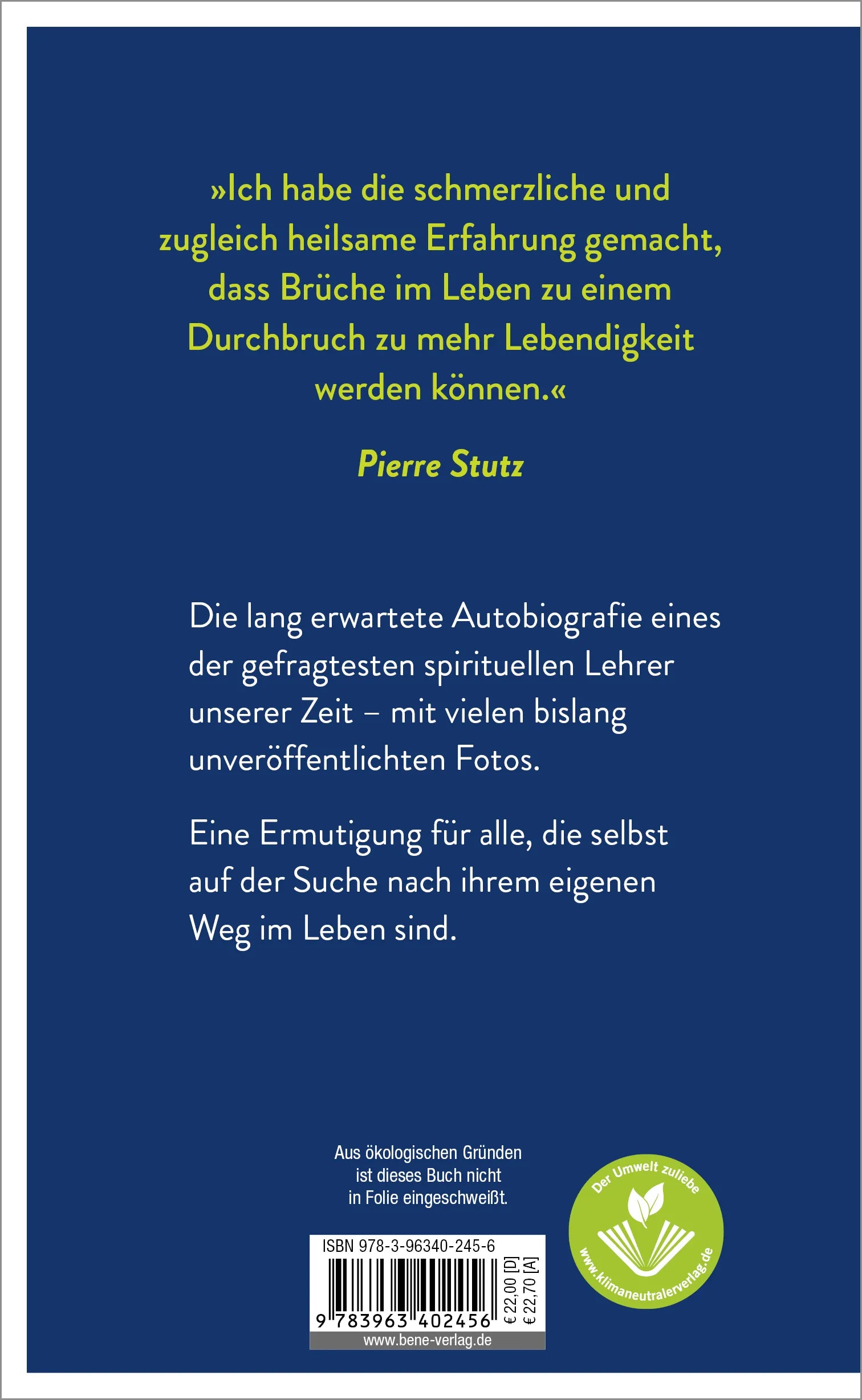 Buchrückseite von 'Wie ich der wurde, den ich mag' mit Klappentext - Gebundene Ausgabe