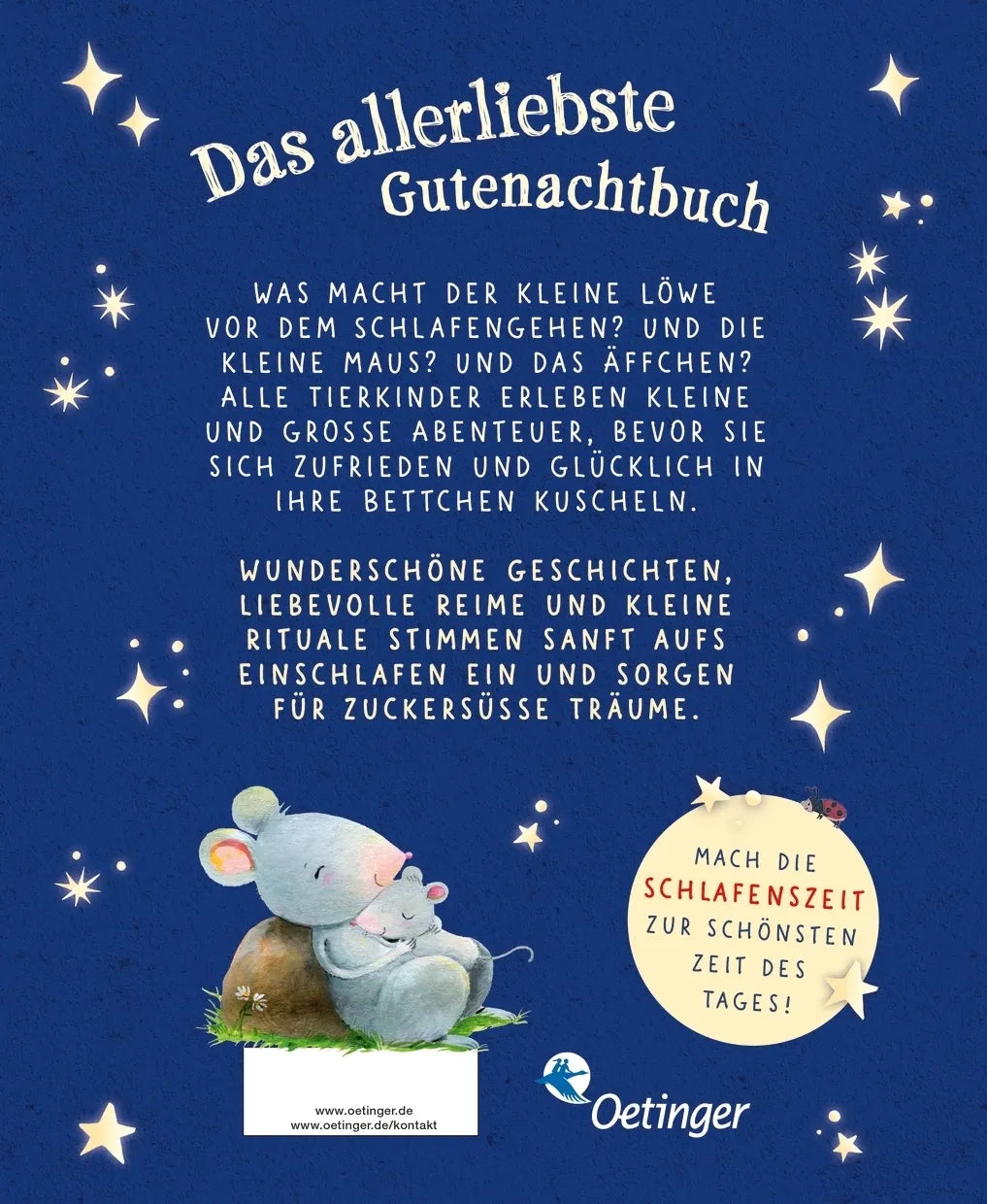 Rückseite: Wie kleine Tiere schlafen gehen. Das große Vorlesebuch (Hardcover)