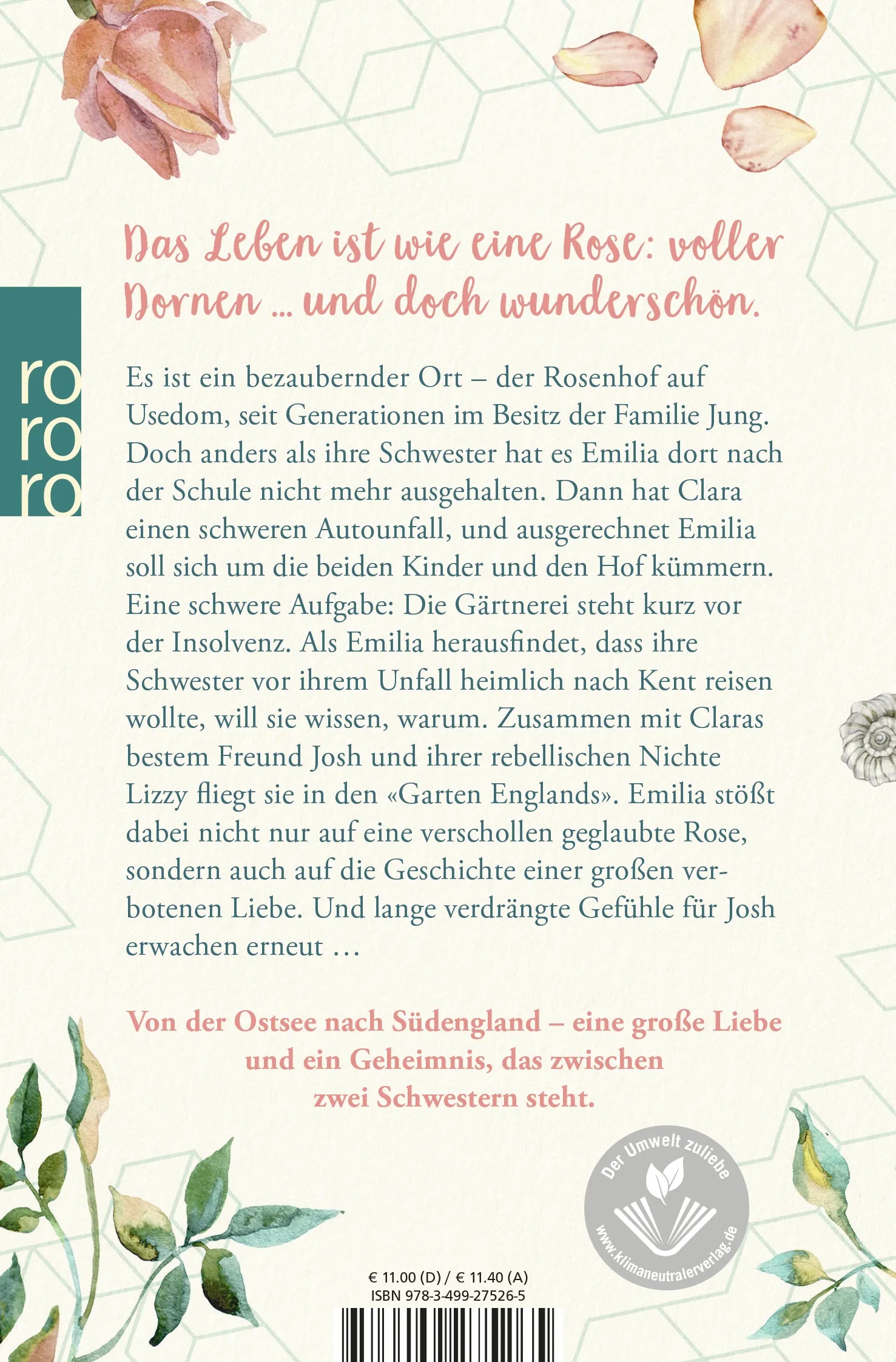 Buchrückseite von 'Wie Träume im Sommerwind' mit Klappentext - Taschenbuch