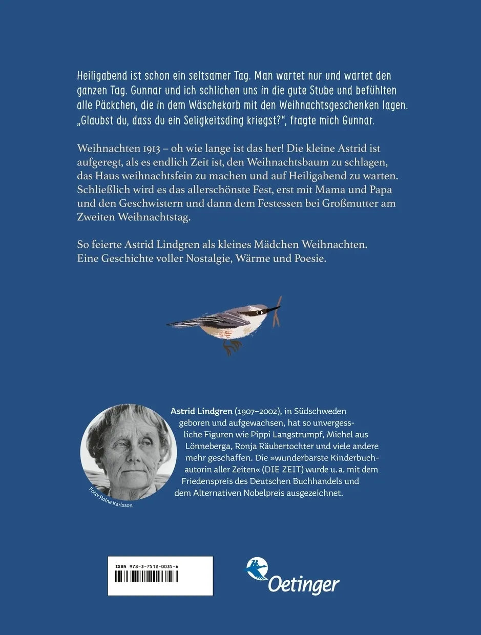 Buchrückseite von 'Wie wir in Småland Weihnachten feierten' mit Klappentext - Gebundene Ausgabe