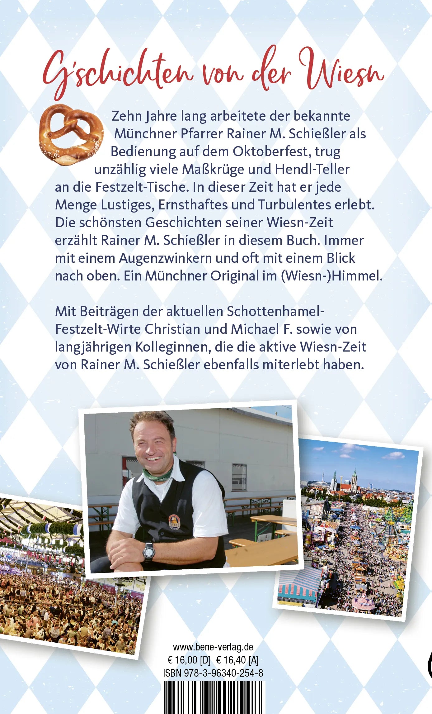 Buchrückseite von 'Wiesn-Glück' mit Klappentext - Gebundene Ausgabe