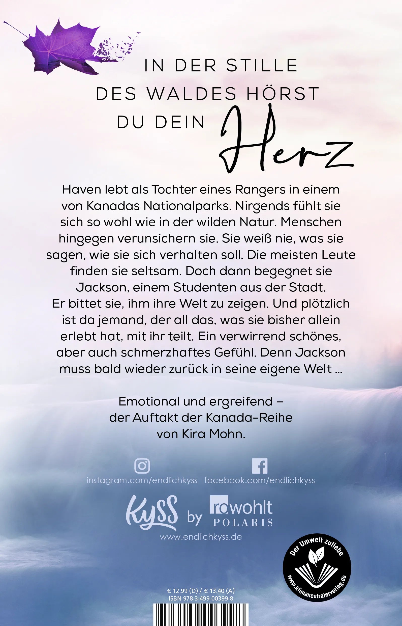 Buchrückseite von 'Wild like a River' mit Klappentext - Paperback