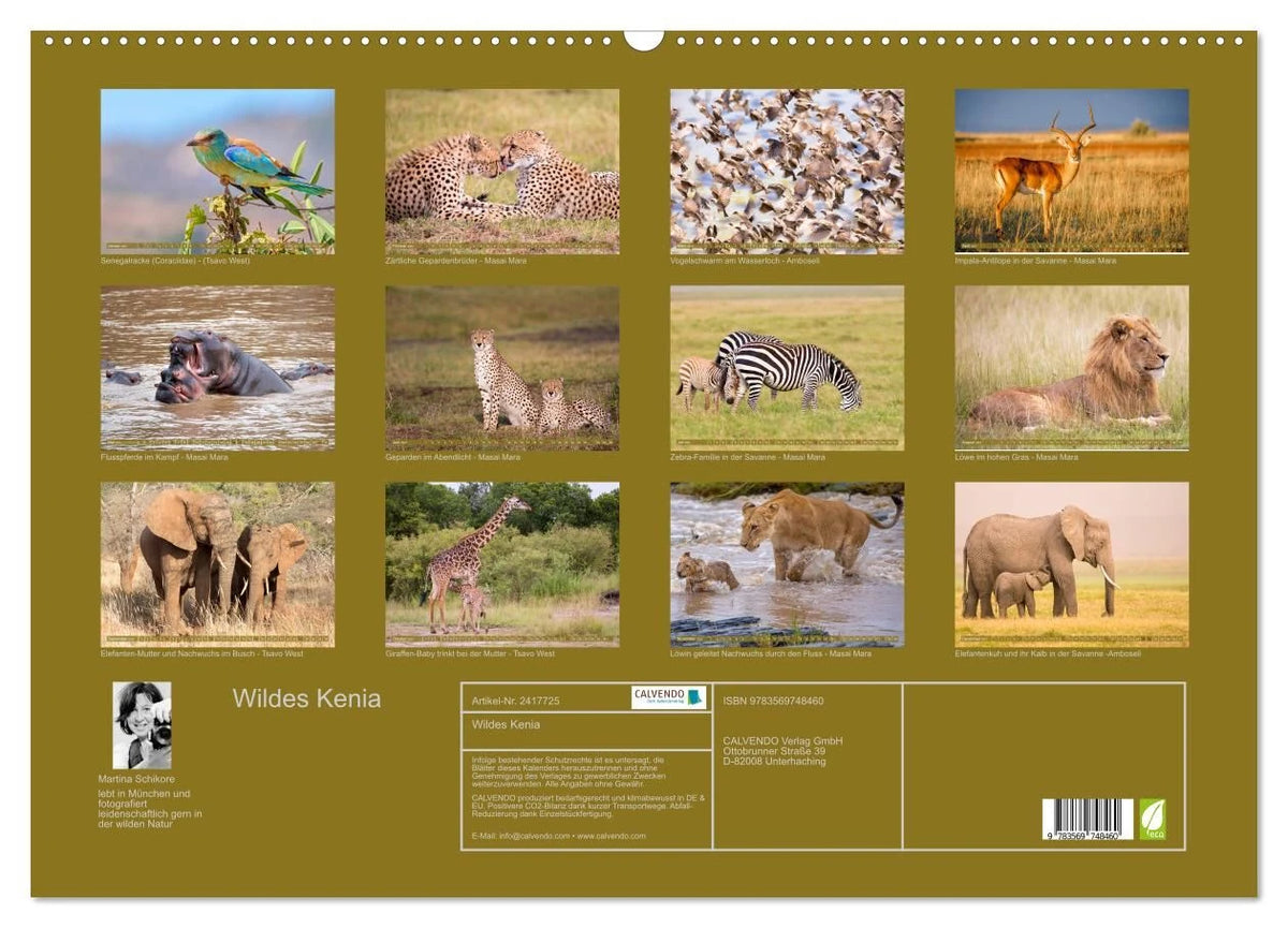 Wildes Kenia (Wandkalender 2027 DIN A2 quer), CALVENDO Monatskalender – Ansicht