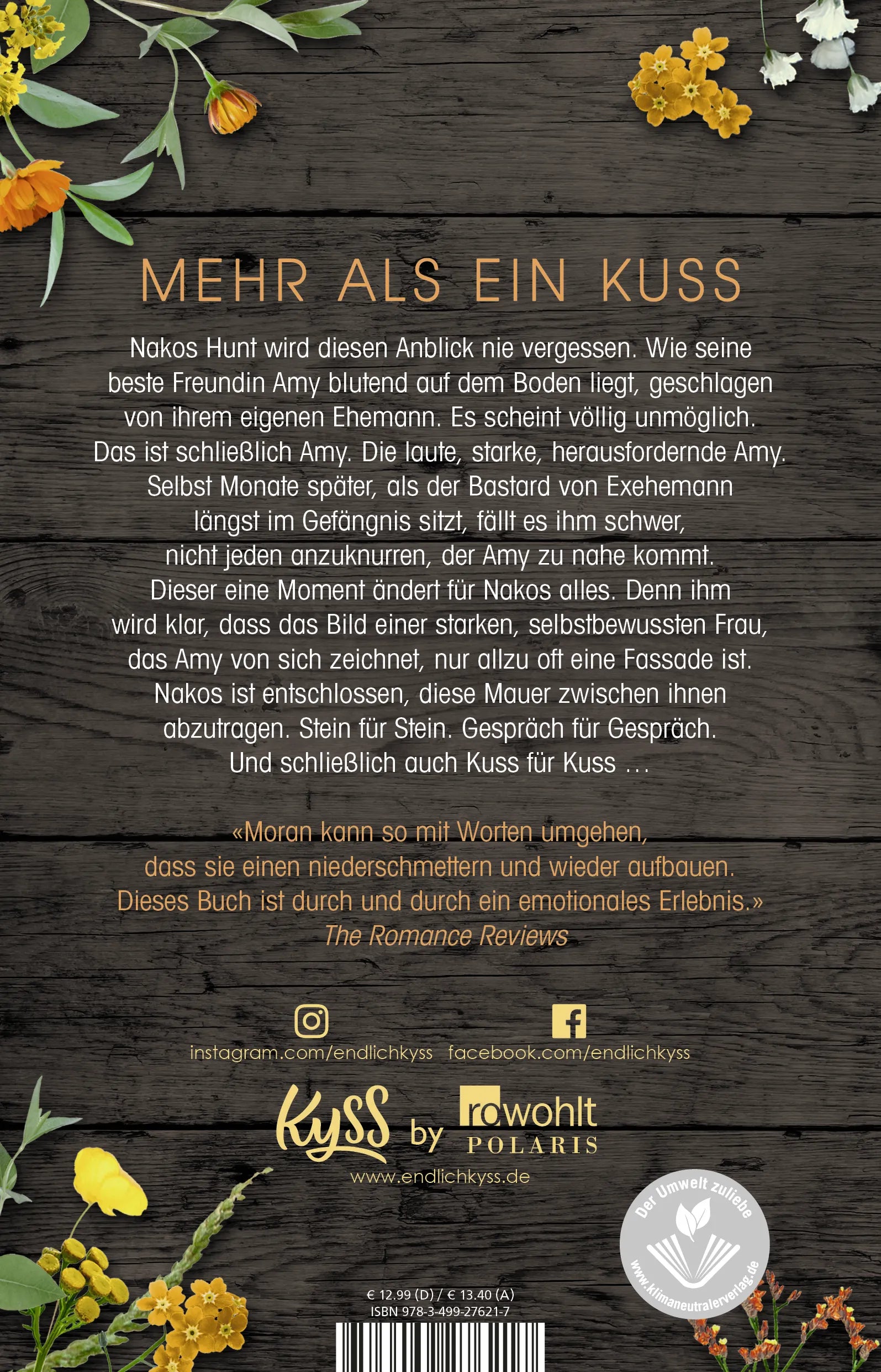 Buchrückseite von 'Wildflower Summer – In diesem Moment' mit Klappentext - Paperback