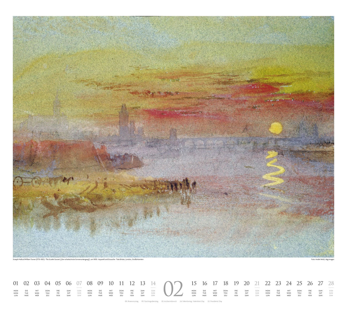 William Turner Kalender 2027 – Ansicht