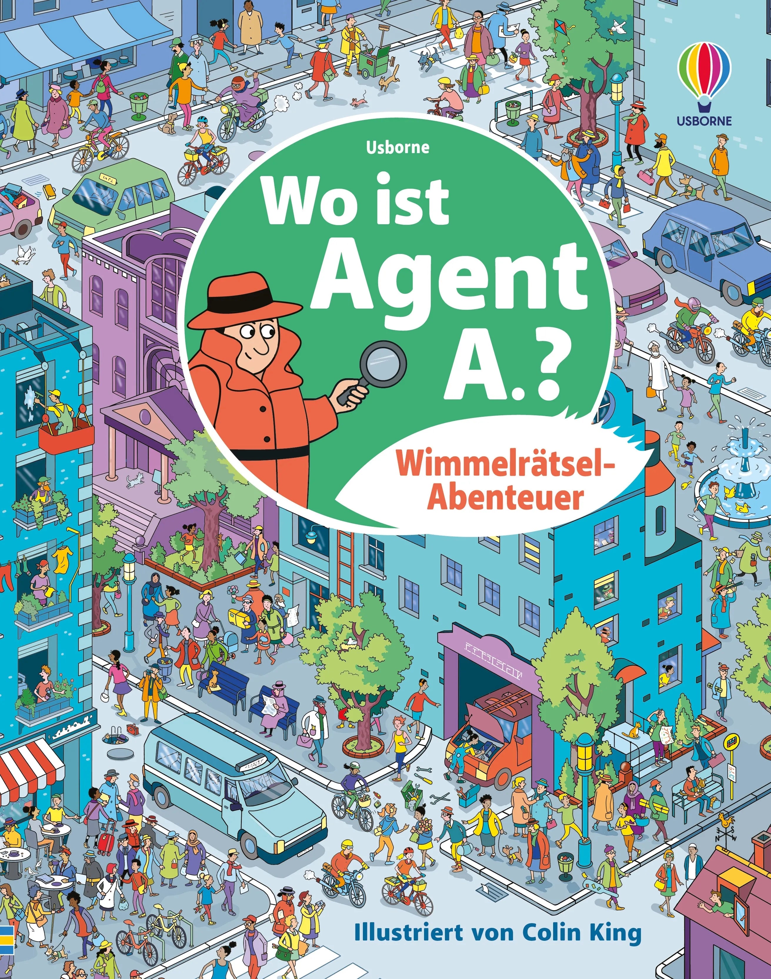 Buchcover von 'Wimmelrätsel-Abenteuer: Wo ist Agent A.?' - Gebundene Ausgabe von Alex Frith