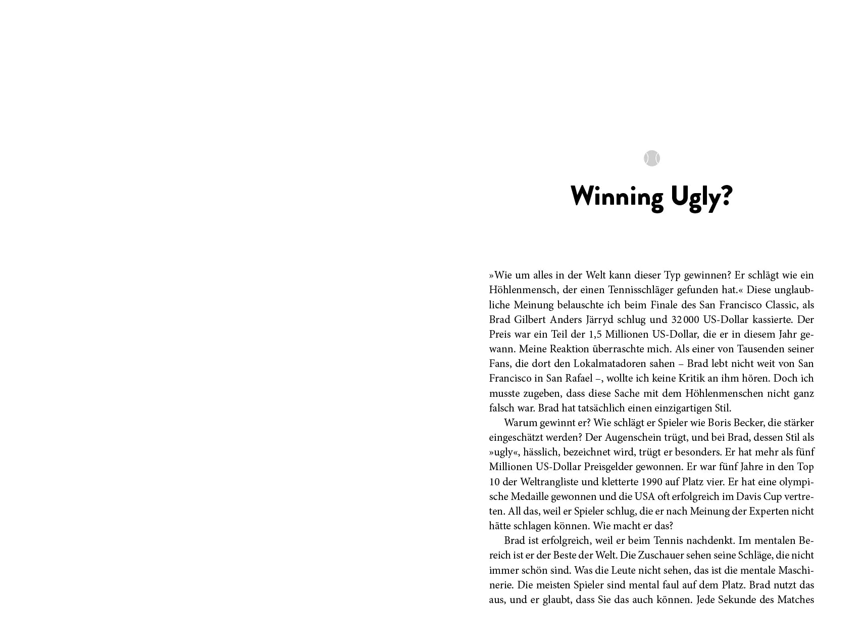 Innenansicht von 'Winning Ugly – Mentale Kriegsführung im Tennis' - Taschenbuch