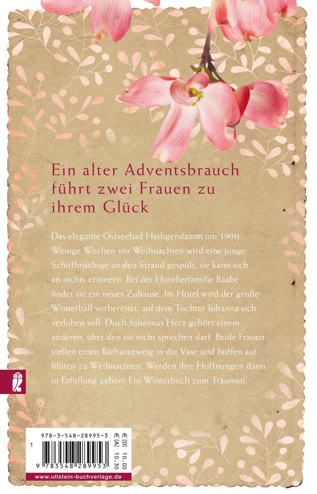 Buchrückseite von 'Winterblüte' mit Klappentext - Taschenbuch