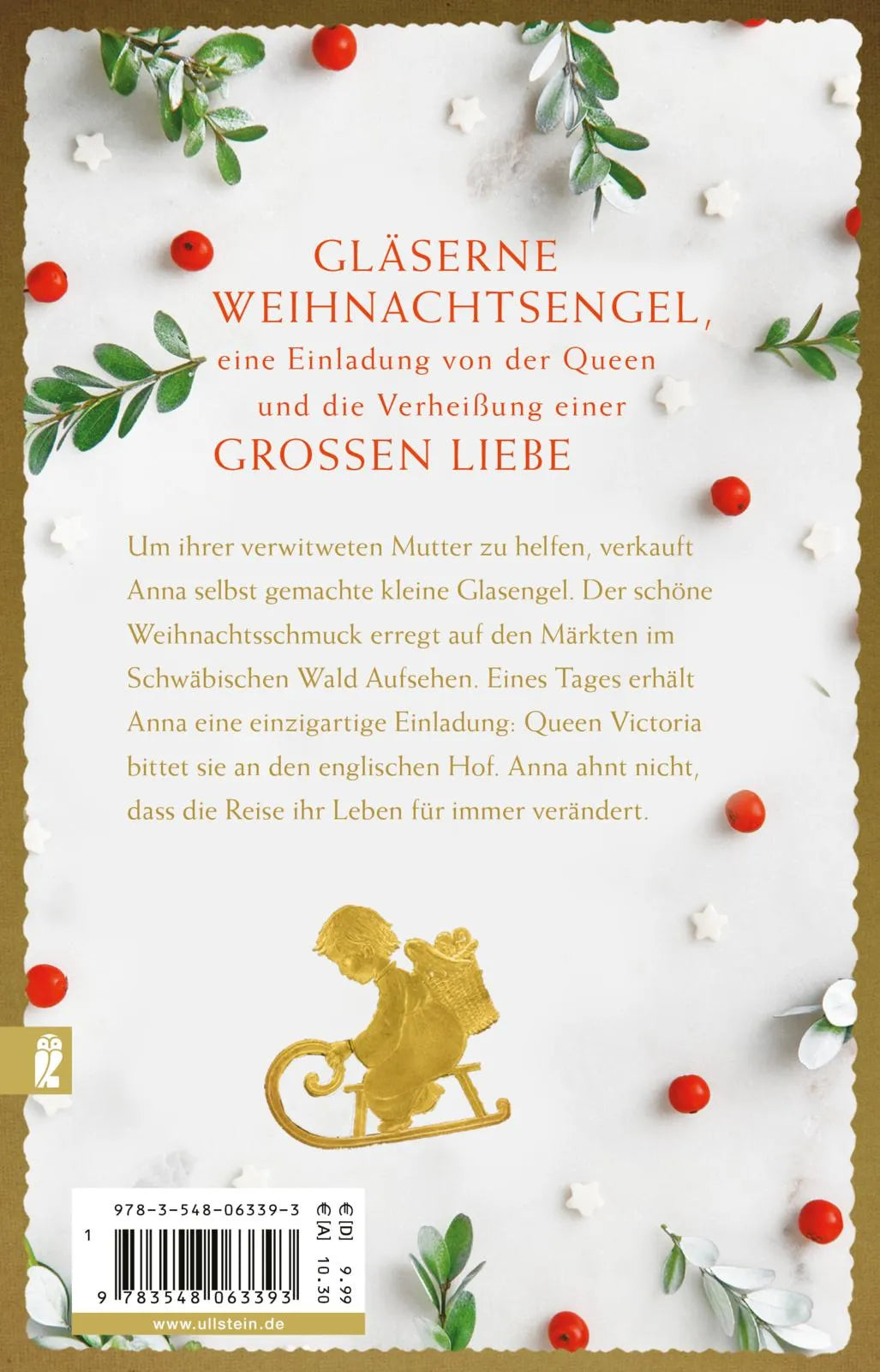Buchrückseite von 'Winterengel' mit Klappentext - Taschenbuch
