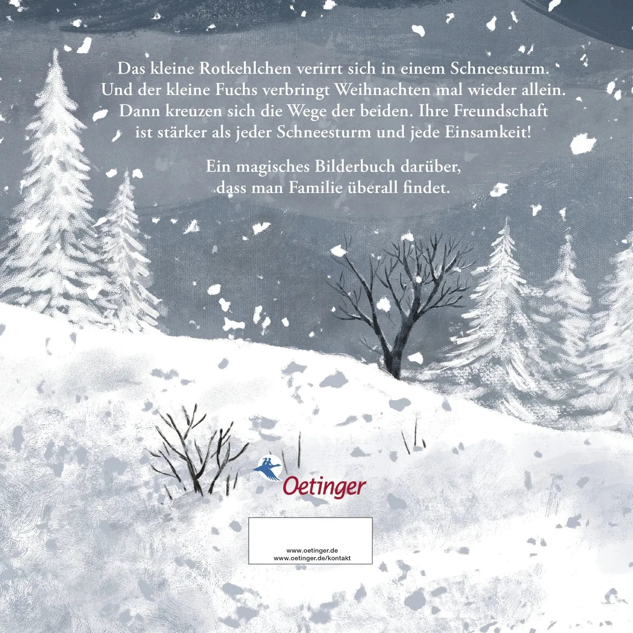 Buchrückseite von 'Winterherzen' mit Klappentext - Gebundene Ausgabe
