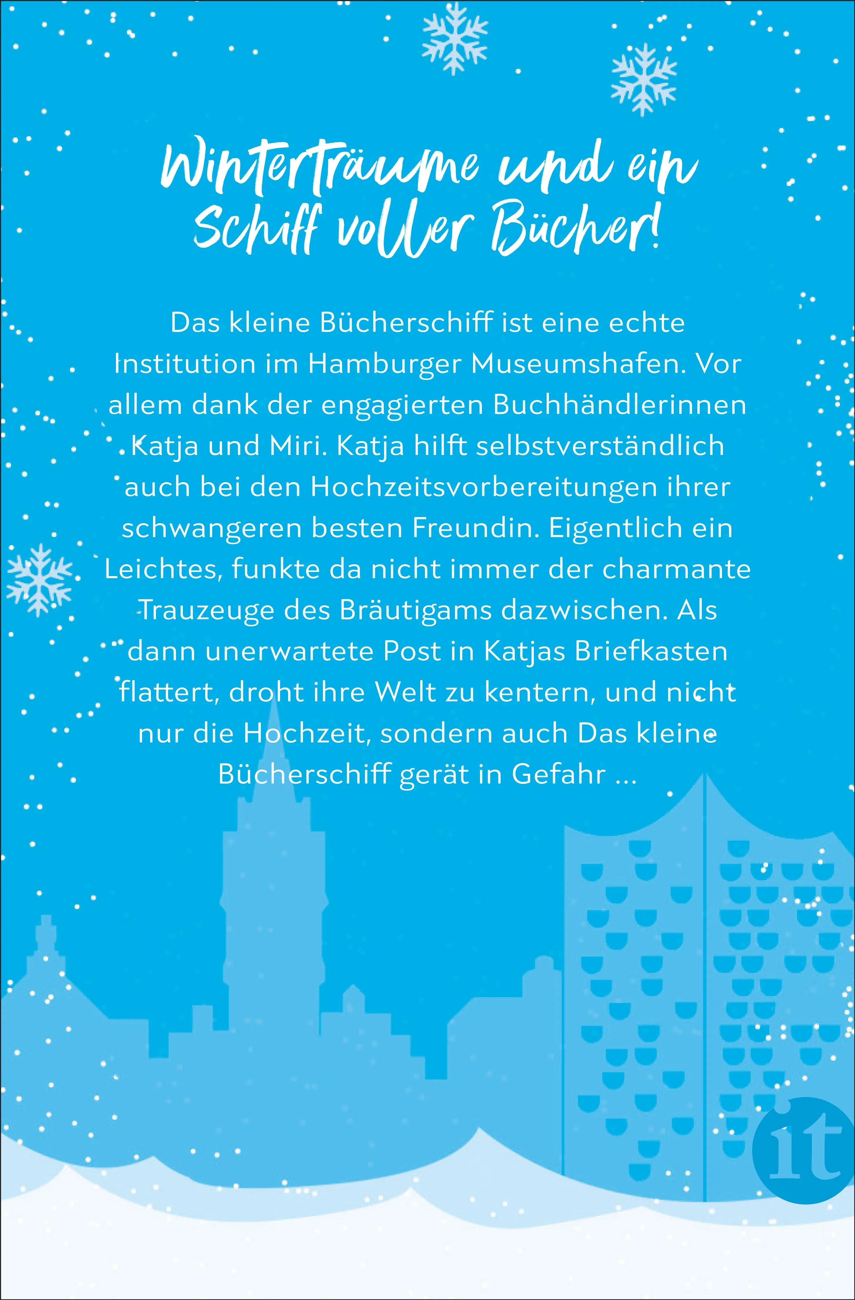 Buchrückseite von 'Winterzauber auf dem kleinen Bücherschiff' mit Klappentext - Taschenbuch