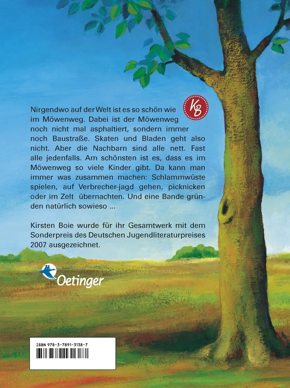 Buchrückseite von 'Wir Kinder aus dem Möwenweg 1' mit Klappentext - Gebundene Ausgabe