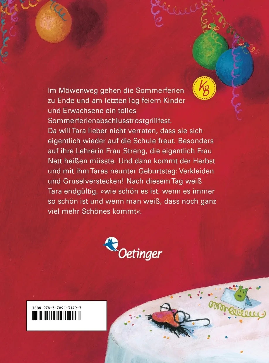 Buchrückseite von 'Wir Kinder aus dem Möwenweg 3. Geburtstag im Möwenweg' mit Klappentext - Gebundene Ausgabe