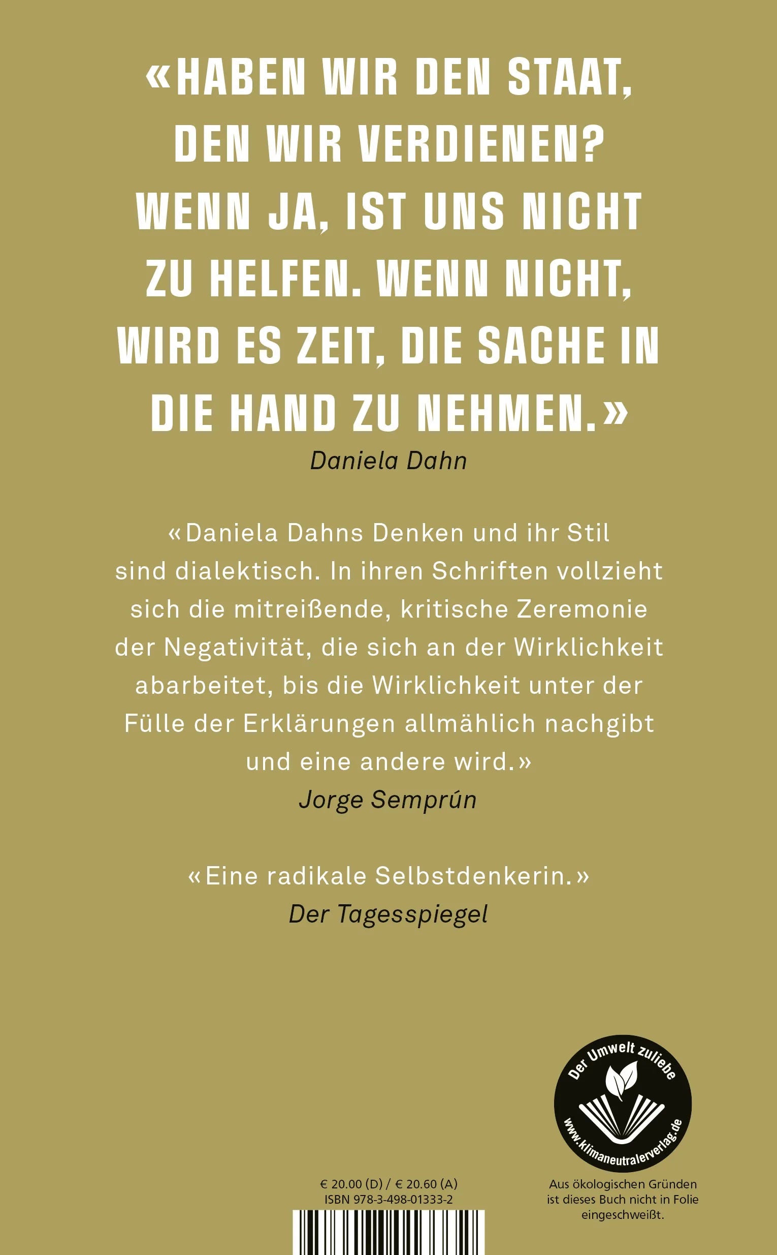 Buchrückseite von 'Wir sind der Staat!' mit Klappentext - Gebundene Ausgabe