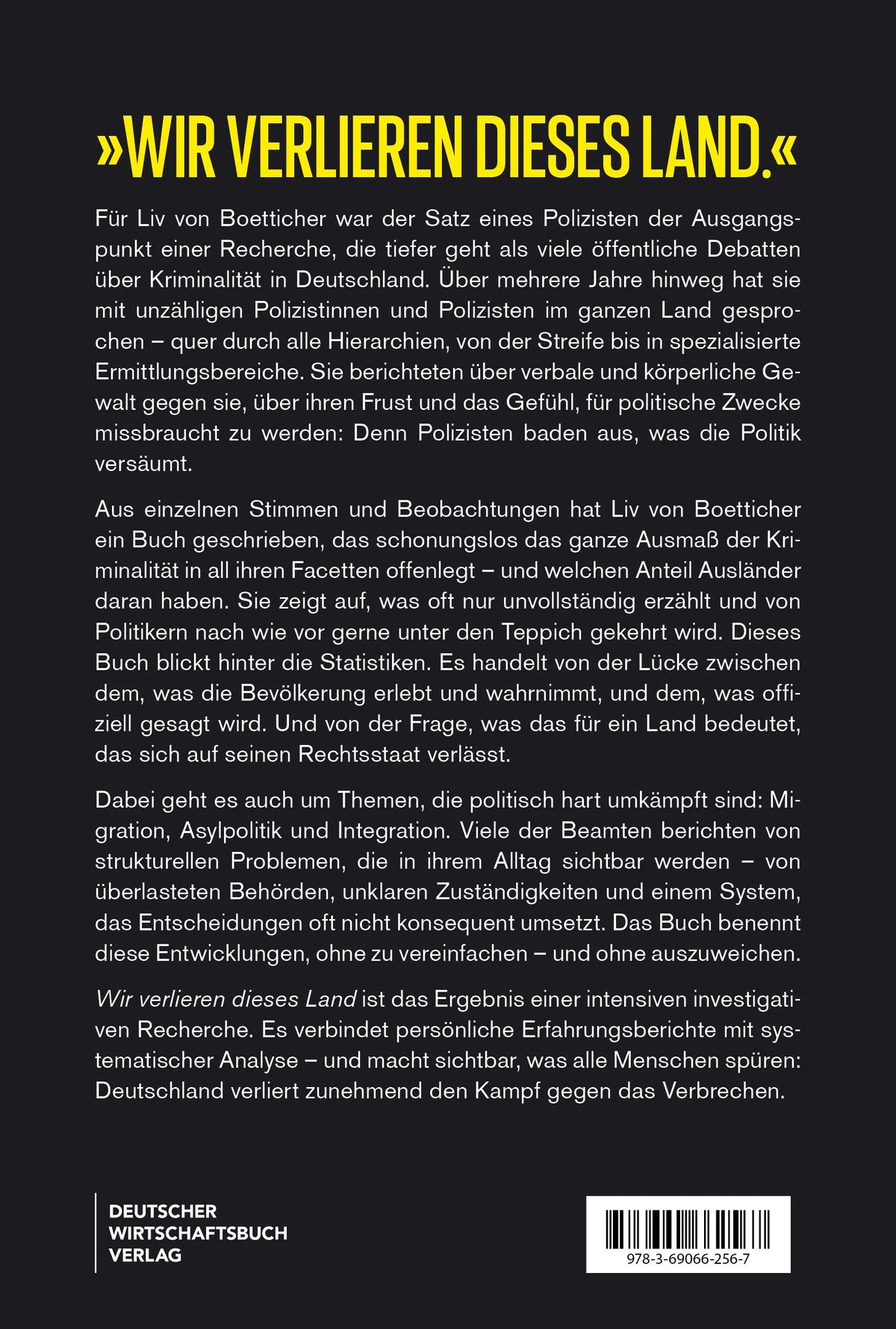 Rückseite: Wir verlieren dieses Land (Hardcover)