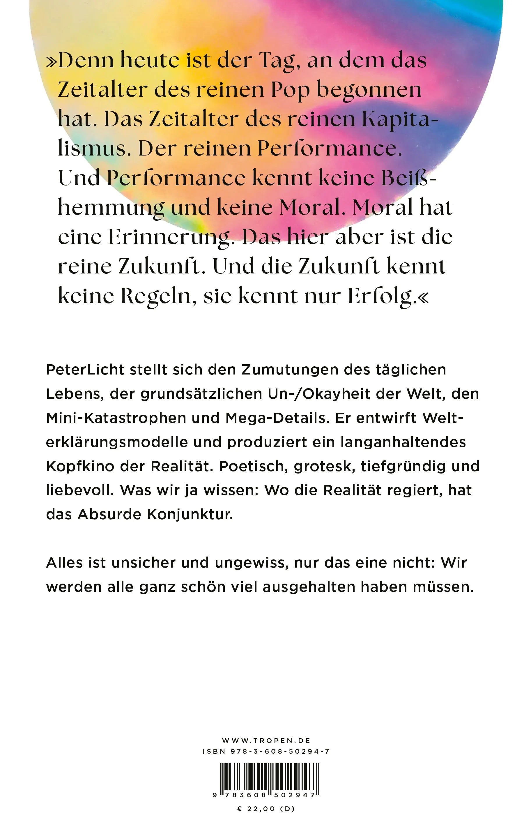 Buchrückseite von 'Wir werden alle ganz schön viel ausgehalten haben müssen' mit Klappentext - Gebundene Ausgabe