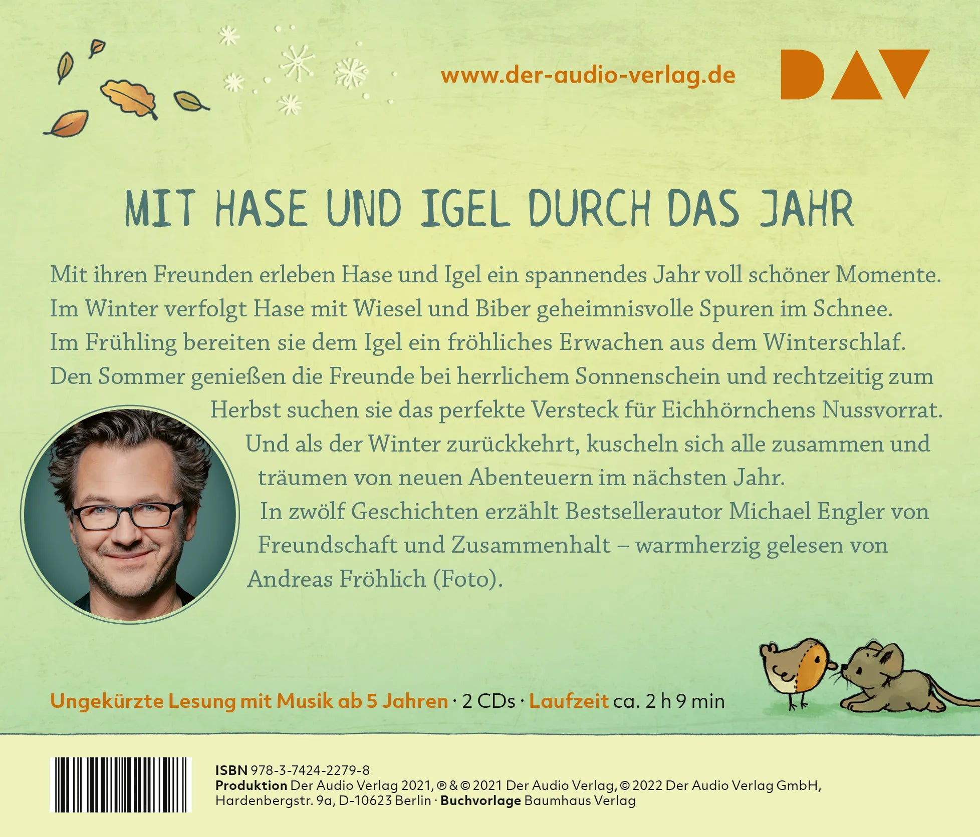 Buchrückseite von 'Wir zwei – Ein Jahr voller Geschichten' mit Klappentext - Hörbuch (CD)