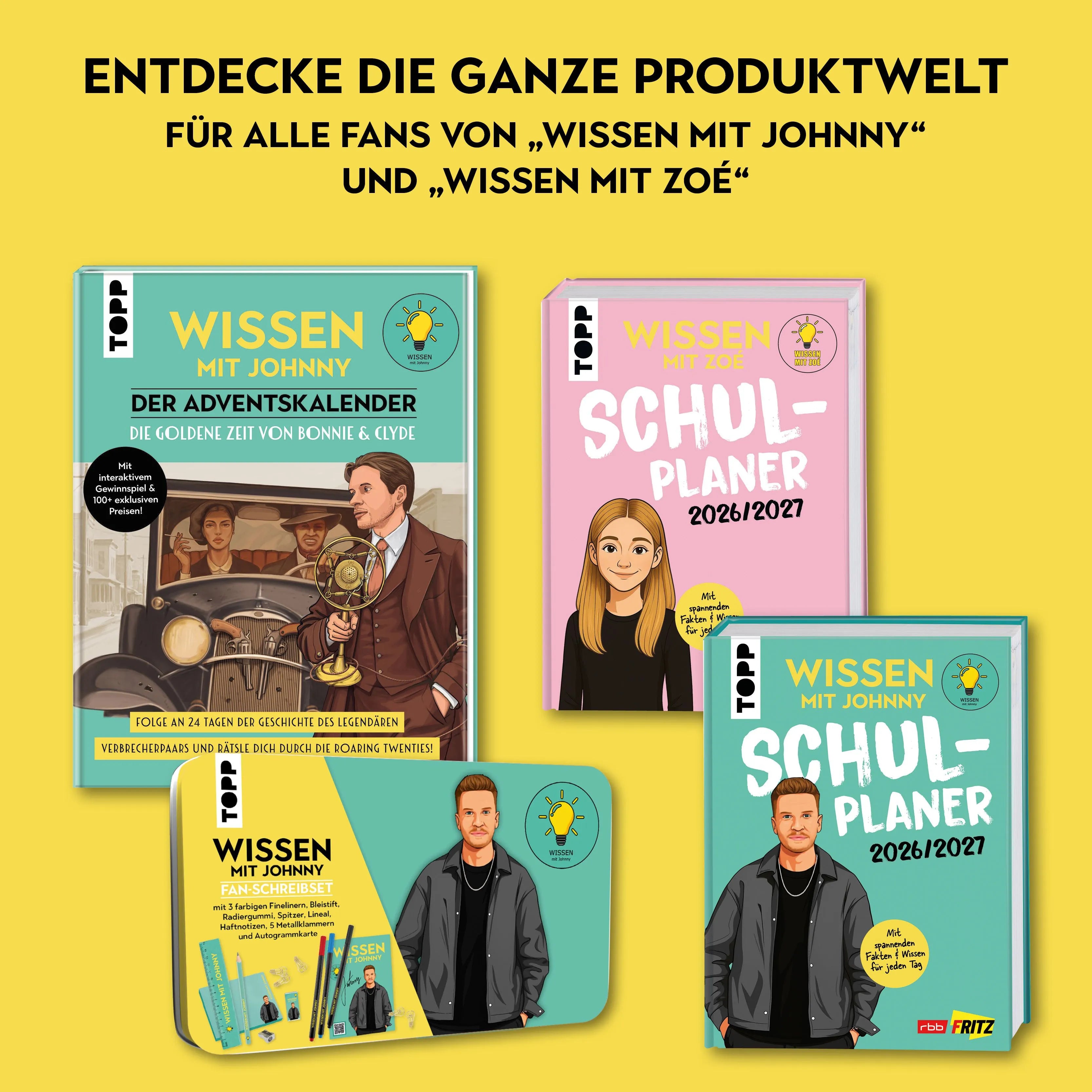 Detailansicht: Wissen mit Johnny: Schulplaner 2026/2027 (Hardcover)