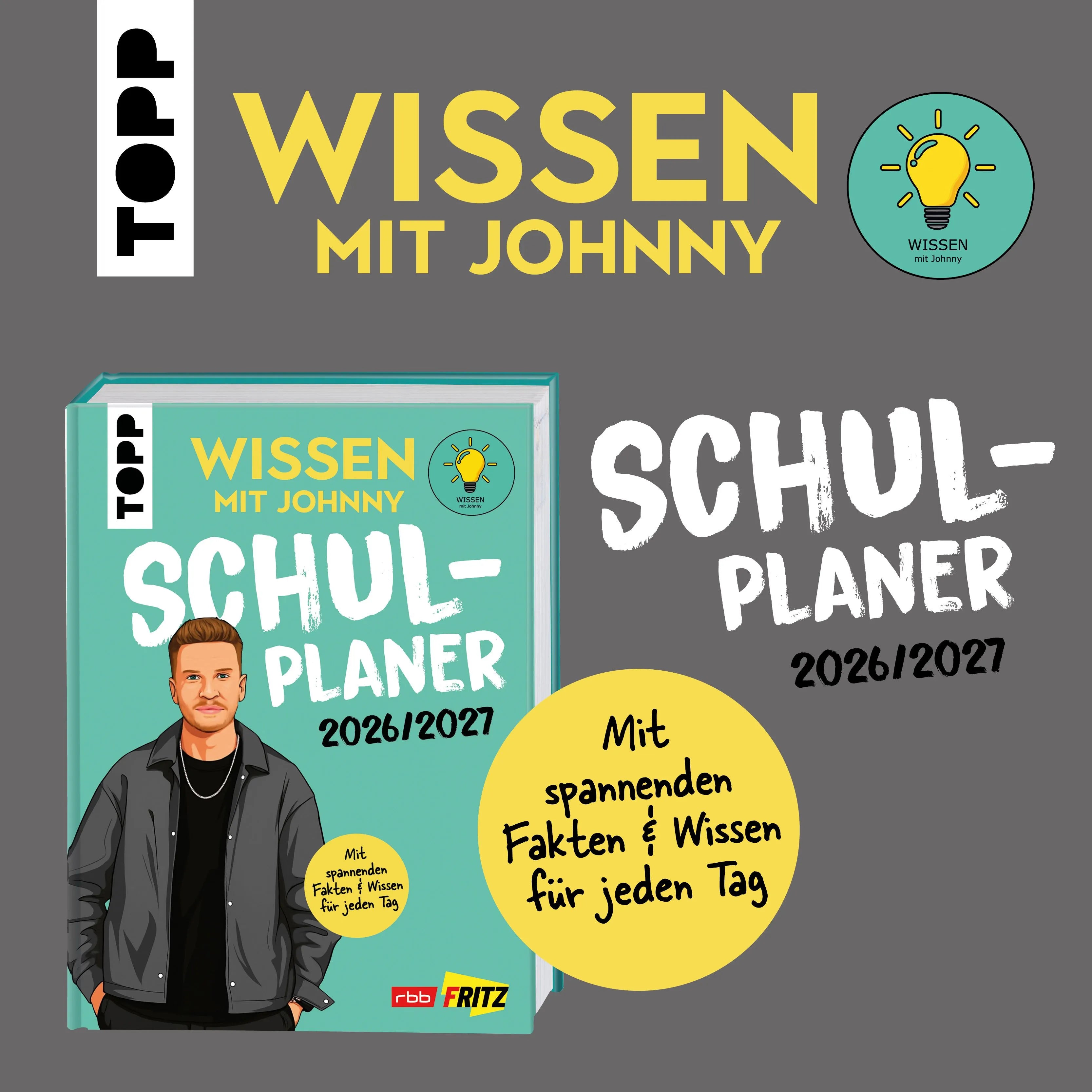 Detailansicht: Wissen mit Johnny: Schulplaner 2026/2027 (Hardcover)