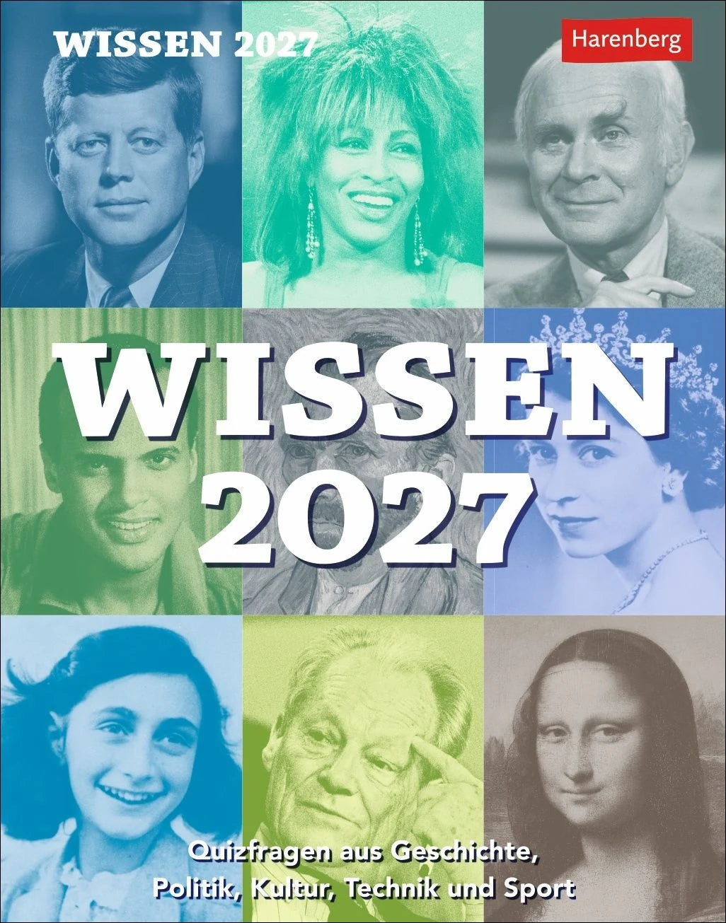 Tischkalender: Wissen Tagesabreißkalender 2027 - Quizfragen aus Geschichte, Politik, Kultur, Technik und Sport