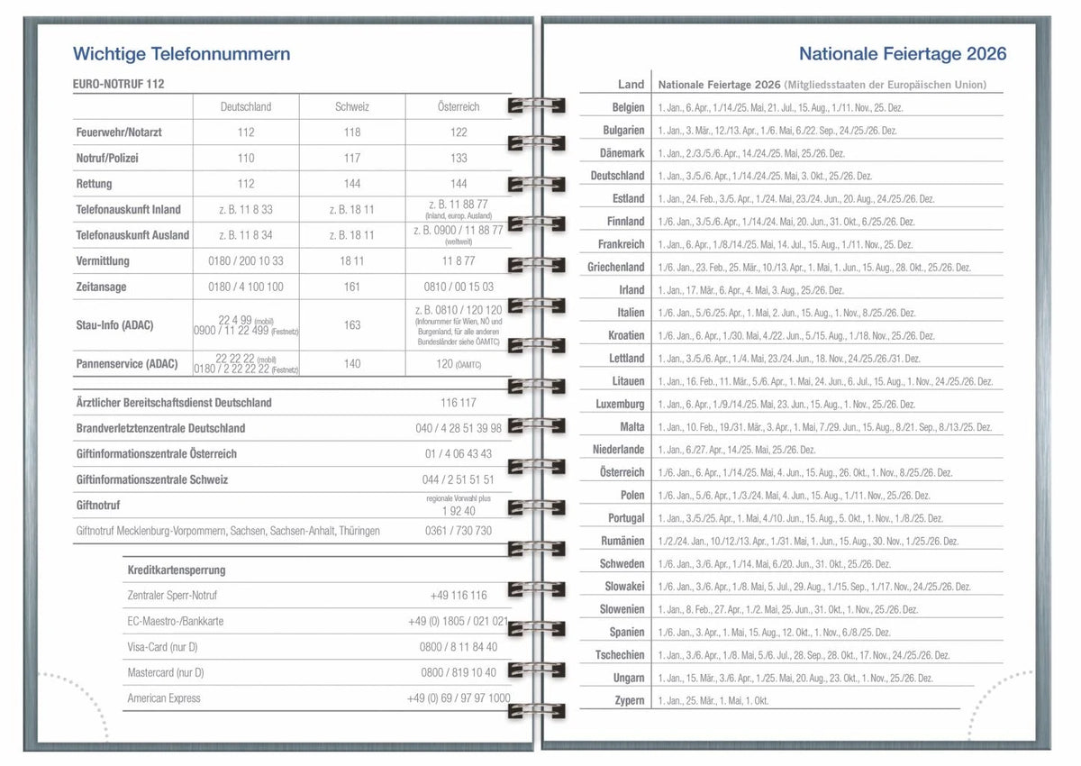 Wochen-Cheftimer A5, Alu silber 2027 – Ansicht