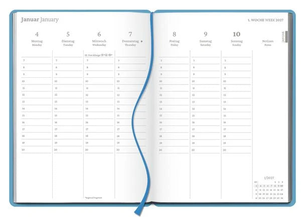 Wochenplaner Aqua 2027 – Ansicht