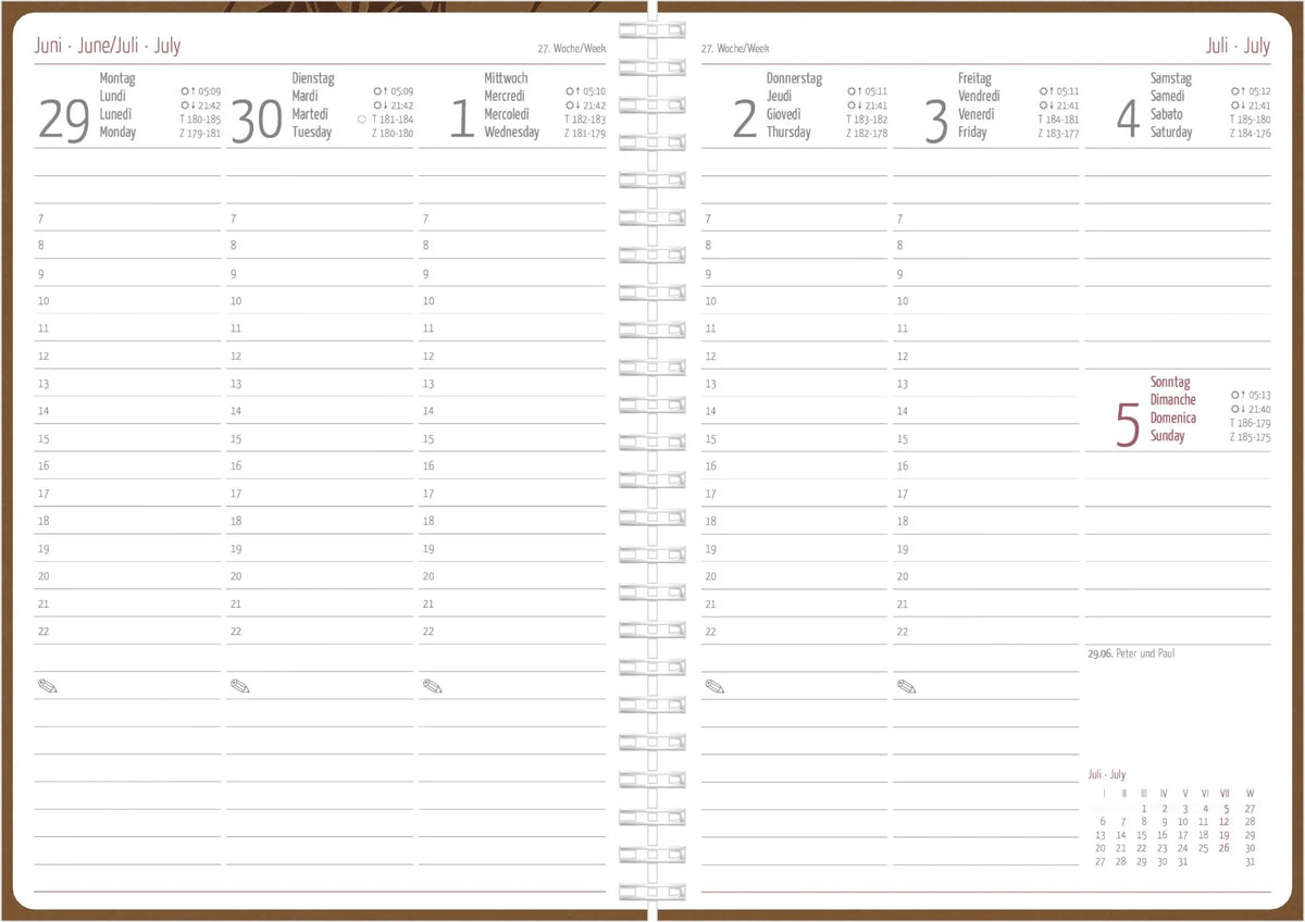 Wochenplaner Malt Ringbuch 2027 – Ansicht