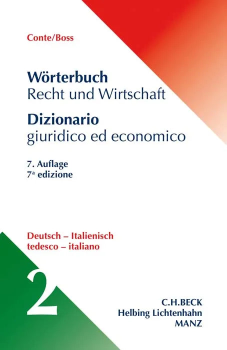Buchcover von 'Wörterbuch Recht und Wirtschaft Band 2: Deutsch - Italienisch' - Gebundene Ausgabe von Giuseppe Conte
