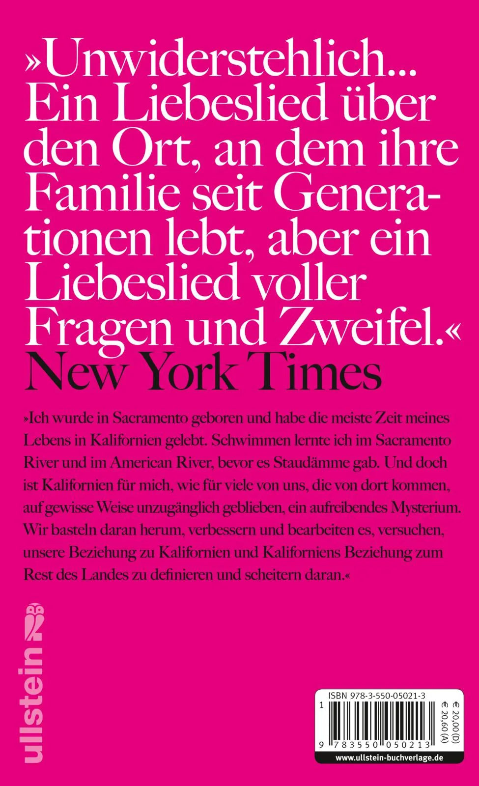 Buchrückseite von 'Woher ich kam' mit Klappentext - Gebundene Ausgabe