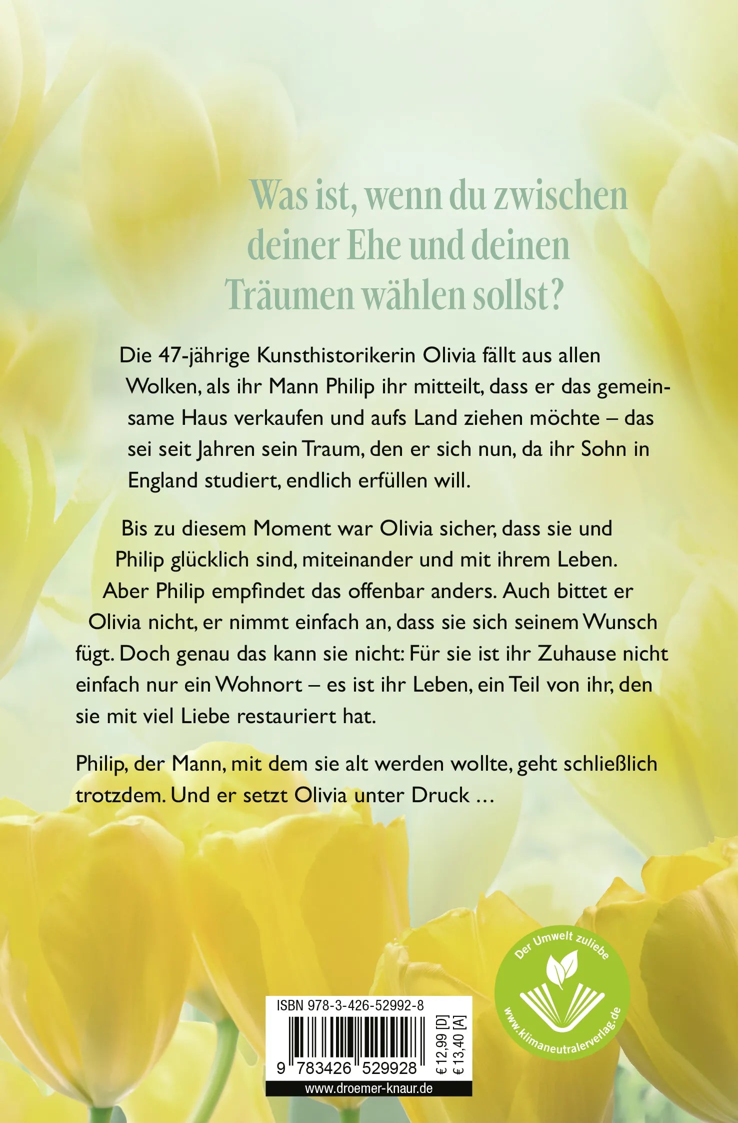 Buchrückseite von 'Wohin gehst du, wenn ich bleibe' mit Klappentext - Taschenbuch